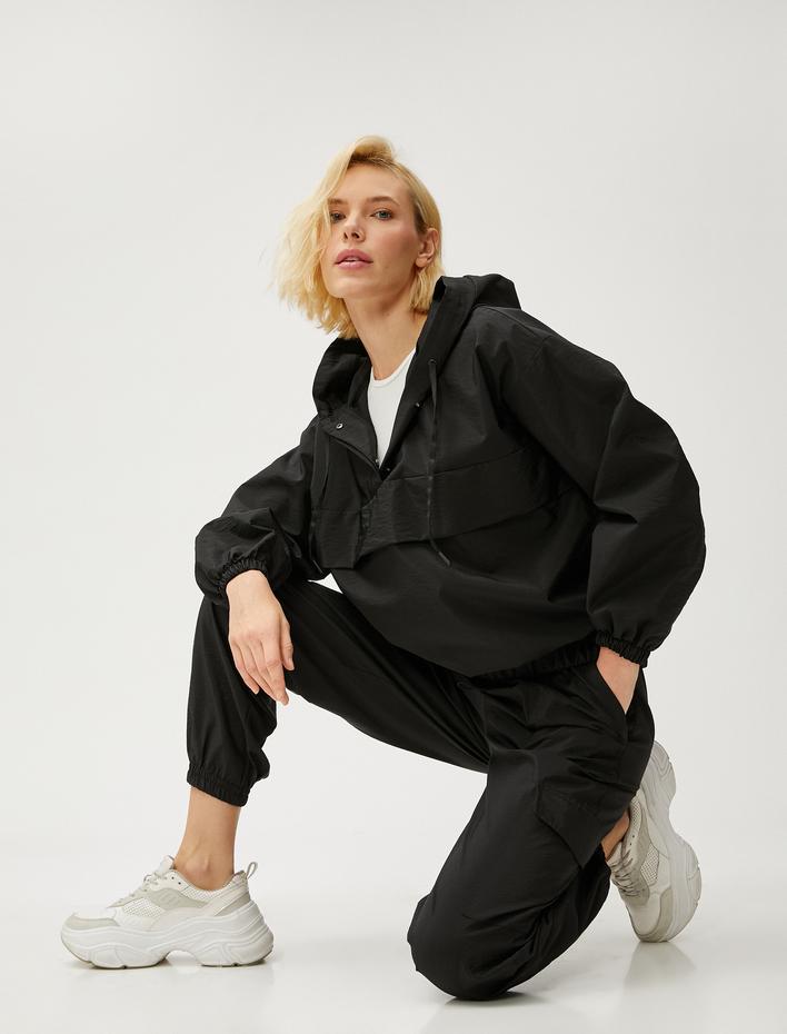  Paraşüt Jogger Pantolon Cepli Beli Lastikli