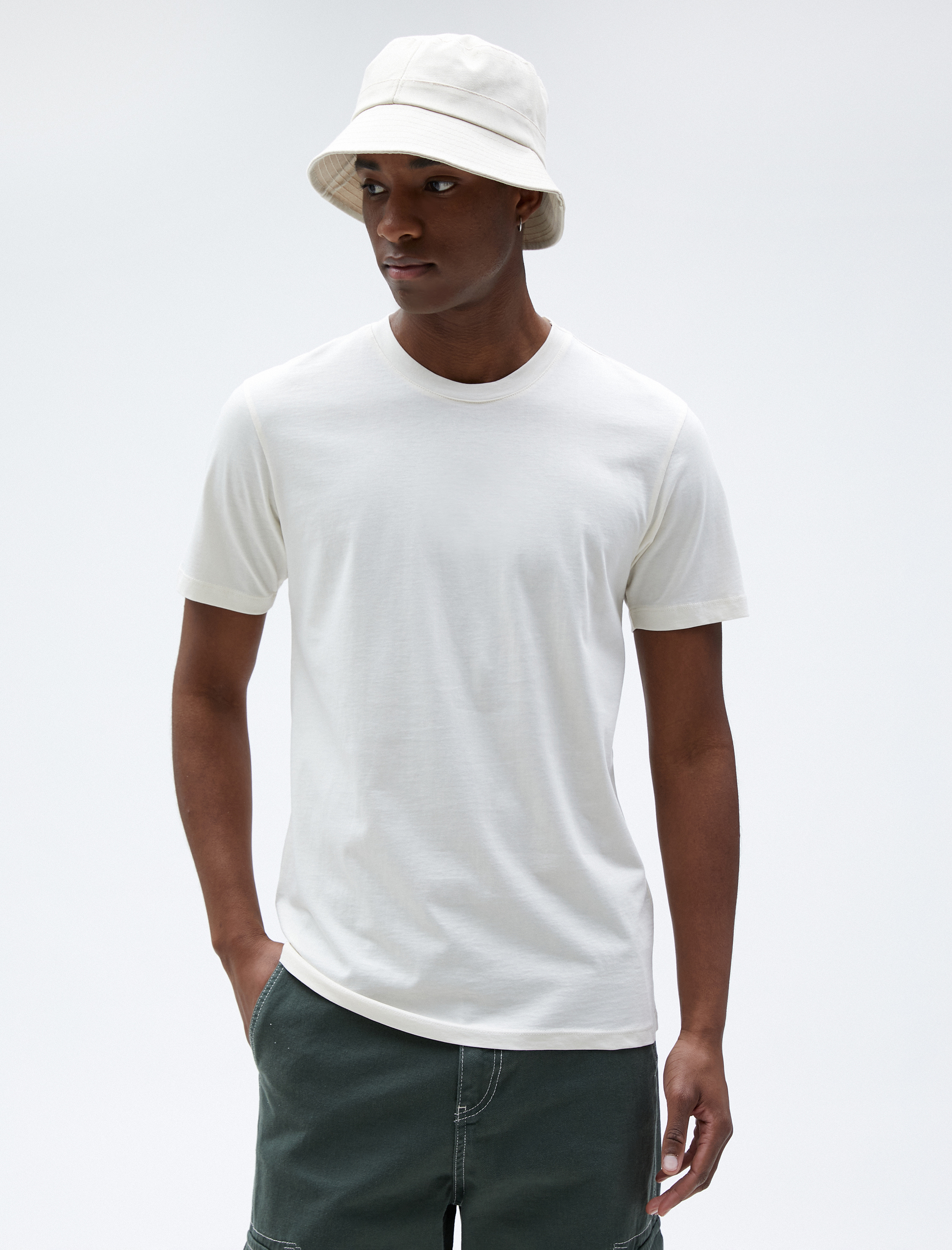   Basic Tişört Bisiklet Yaka Kısa Kollu Dar Kesim