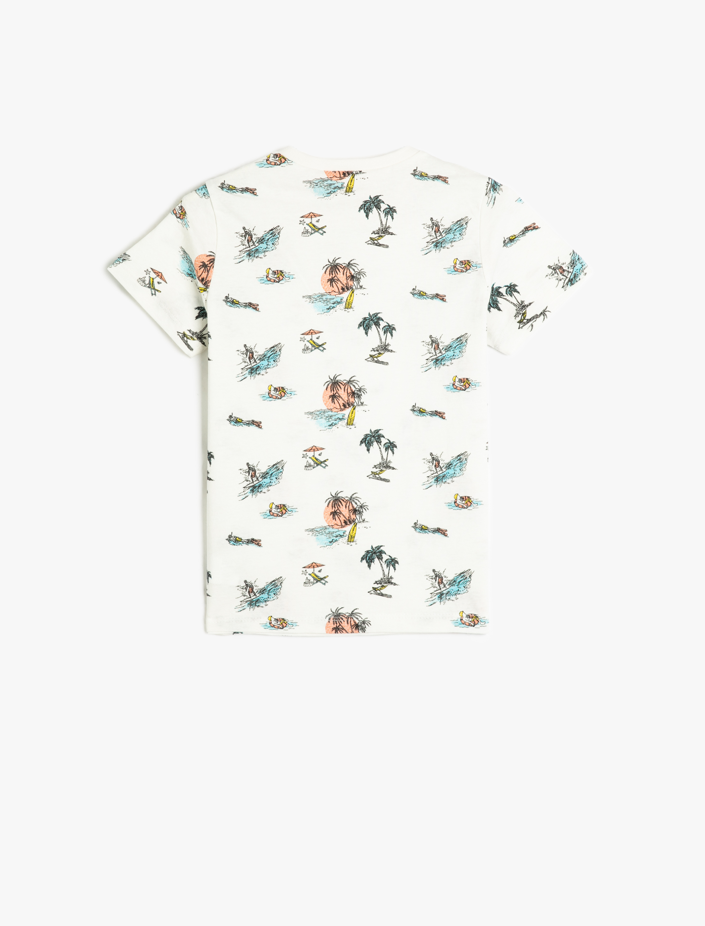  Erkek Çocuk Tişört Kısa Kollu Bisiklet Yaka Pamuklu Yaz Temalı