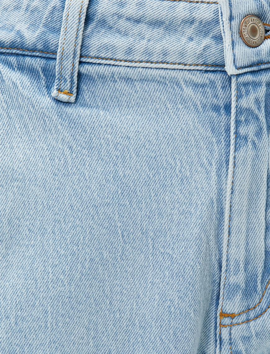   Kot Kargo Pantolon Yüksek Bel Düz Paça - Eve Jeans