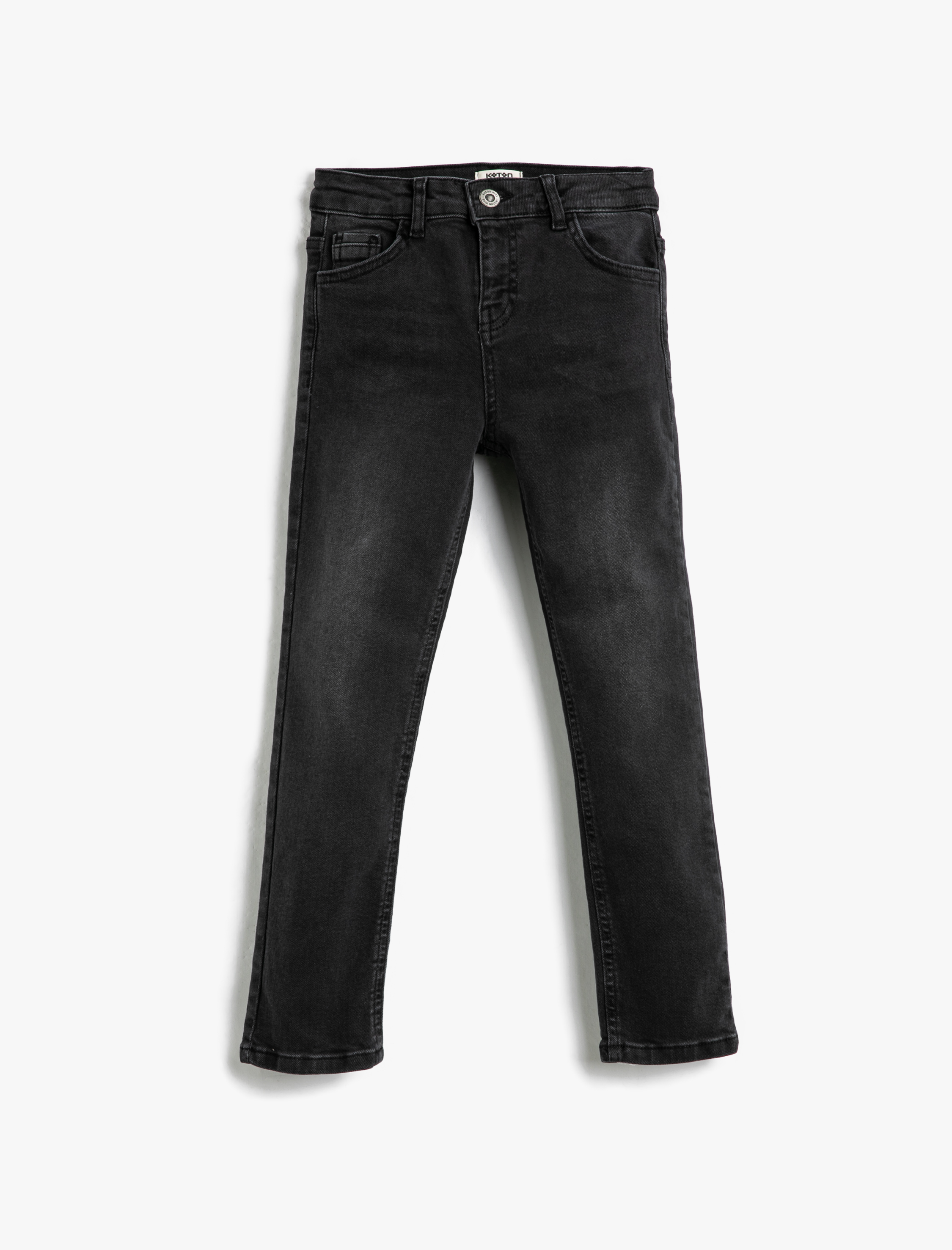 Koton Kot Pantolon Yıpratılmış Detaylı Pamuklu Cepli - Slim Jean Beli Ayarlanabilir Lastikli. 1