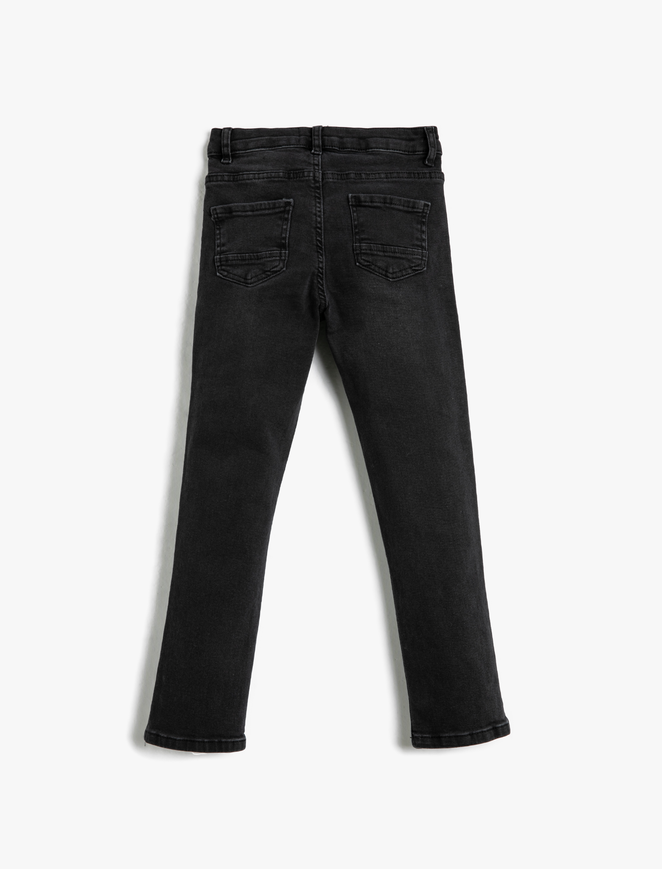 Koton Kot Pantolon Yıpratılmış Detaylı Pamuklu Cepli - Slim Jean Beli Ayarlanabilir Lastikli. 2