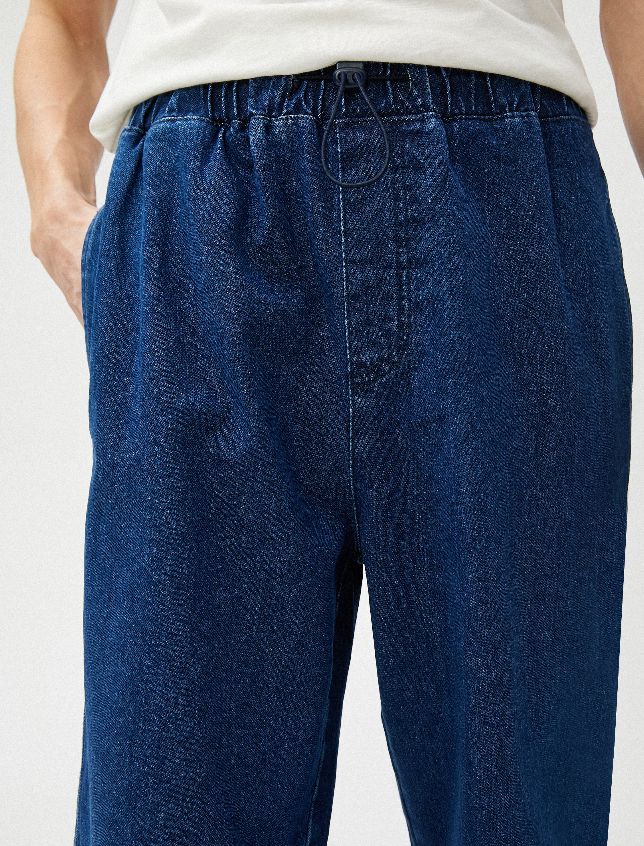 Koton Kot Paraşüt Pantolon Cep Detaylı Beli ve Paçası Stoperli Pamuklu. 5