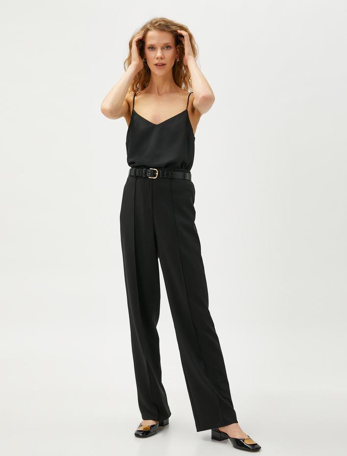  Saten Atlet Askılı V Yaka