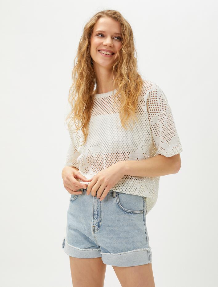  Akrilik File Tişört Kısa Kollu