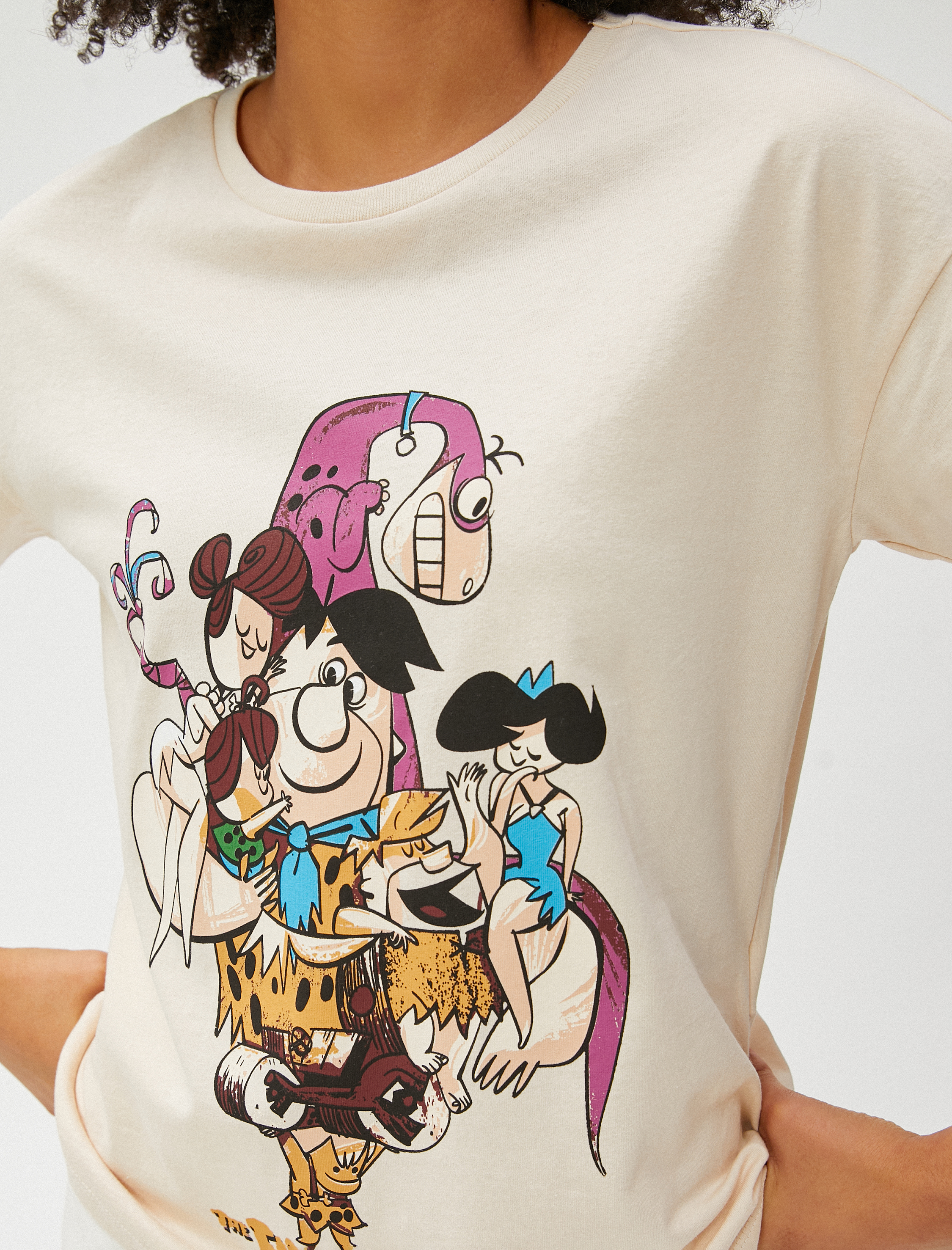   Taş Devri Tişört Lisanslı Kısa Kollu Bisiklet Yaka Pamuklu