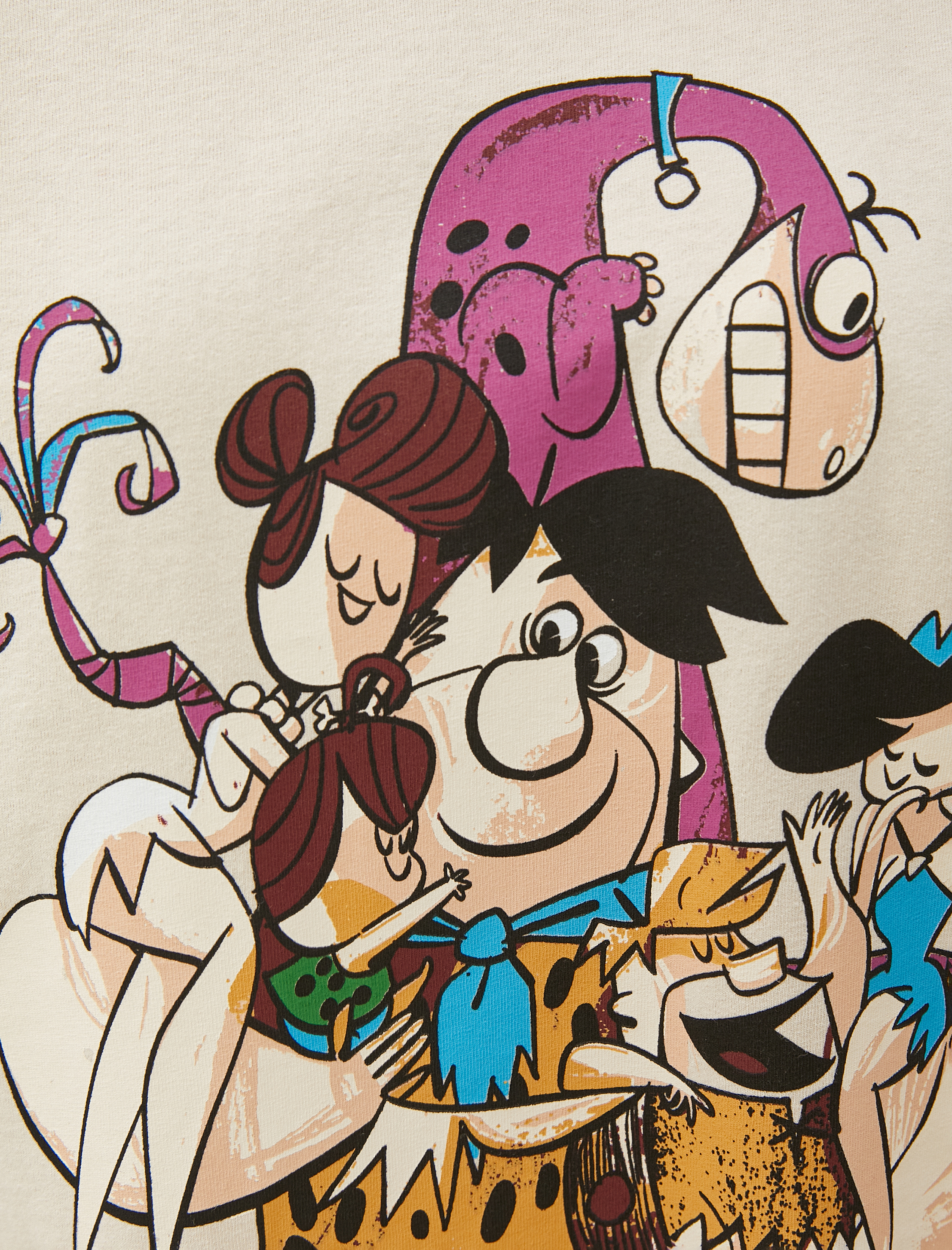   Taş Devri Tişört Lisanslı Kısa Kollu Bisiklet Yaka Pamuklu