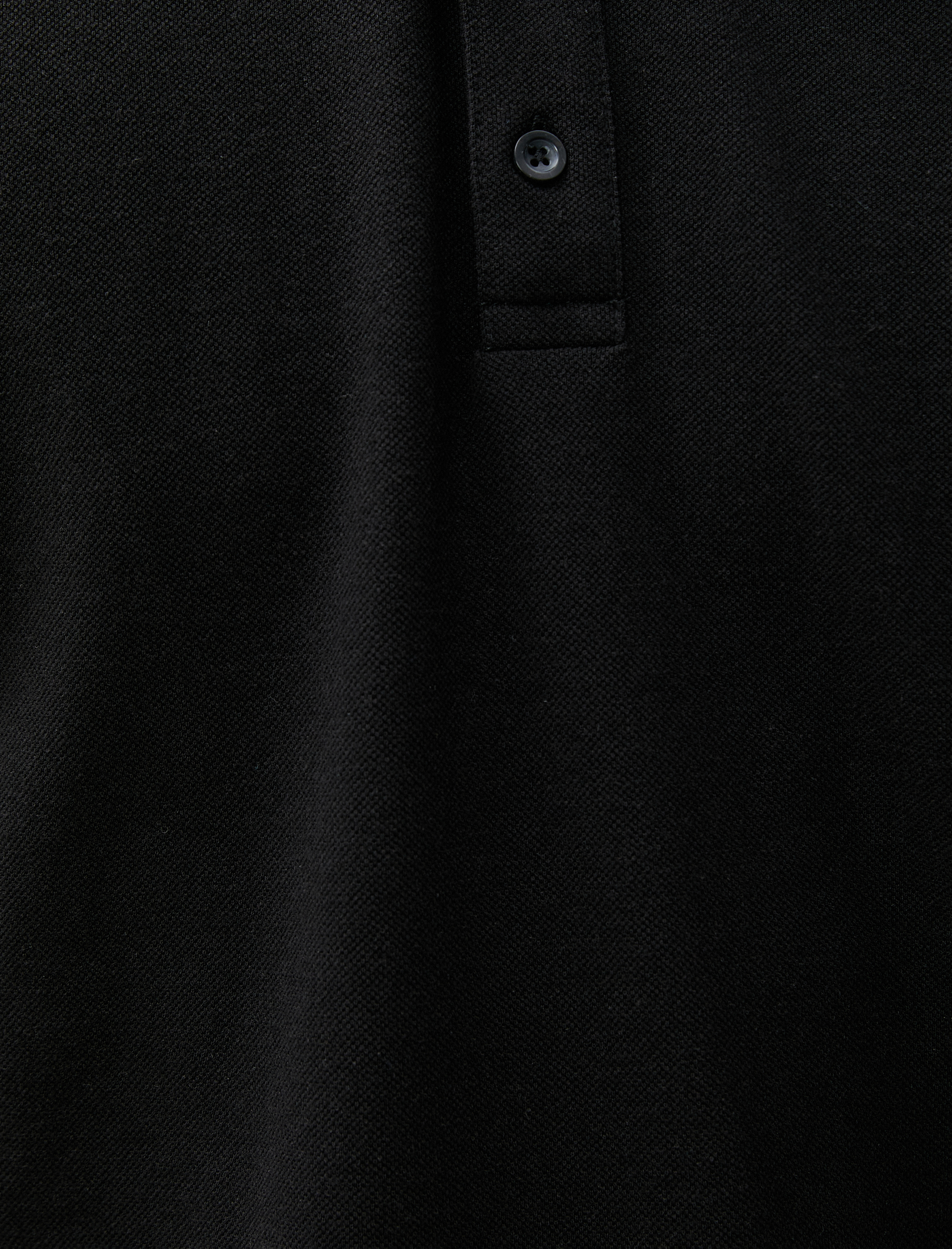   Polo Yaka Tişört Dar Kesim Düğmeli Kısa Kollu Biyeli