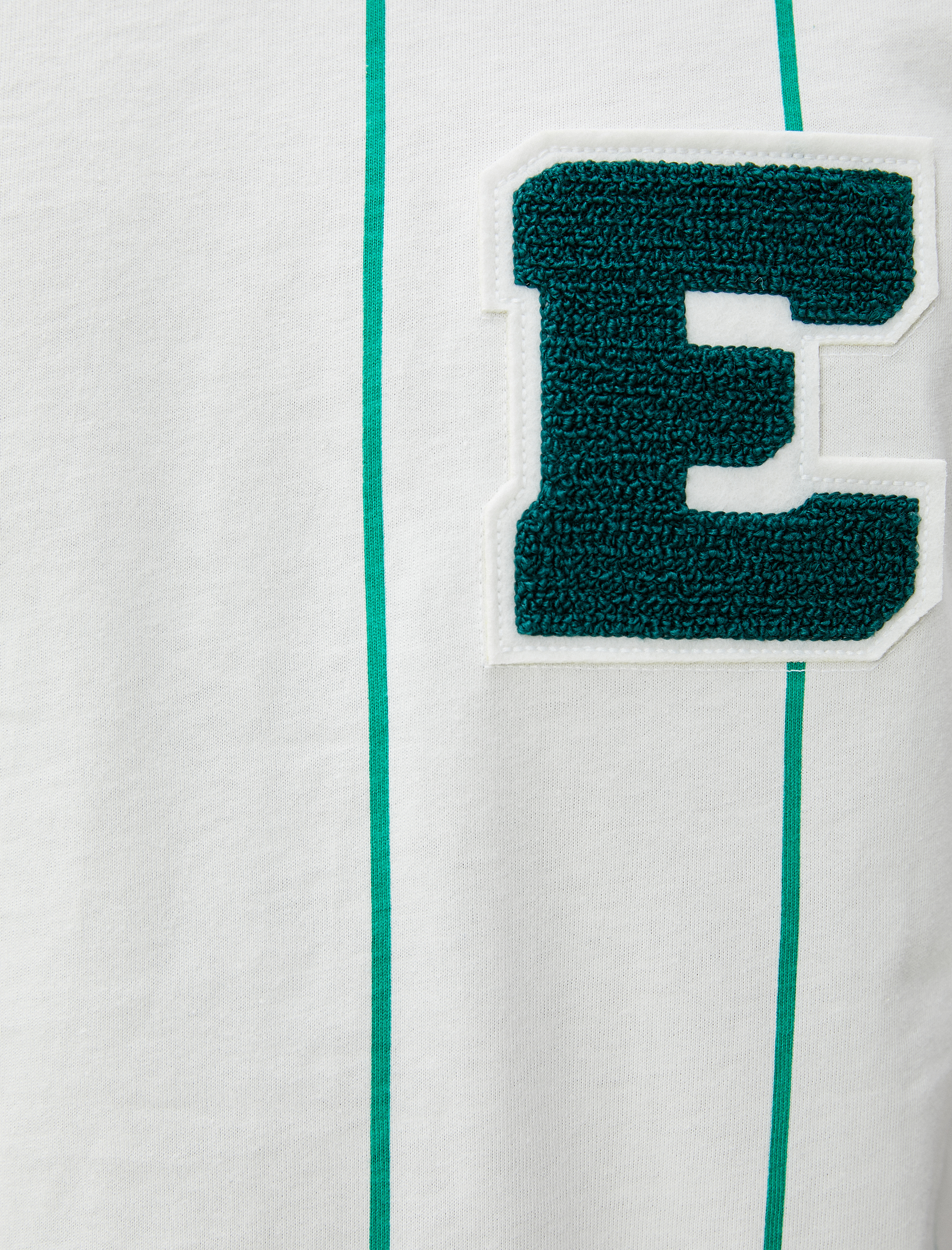   Kolej Tişört Harf İşlemeli Bisiklet Yaka Pamuklu