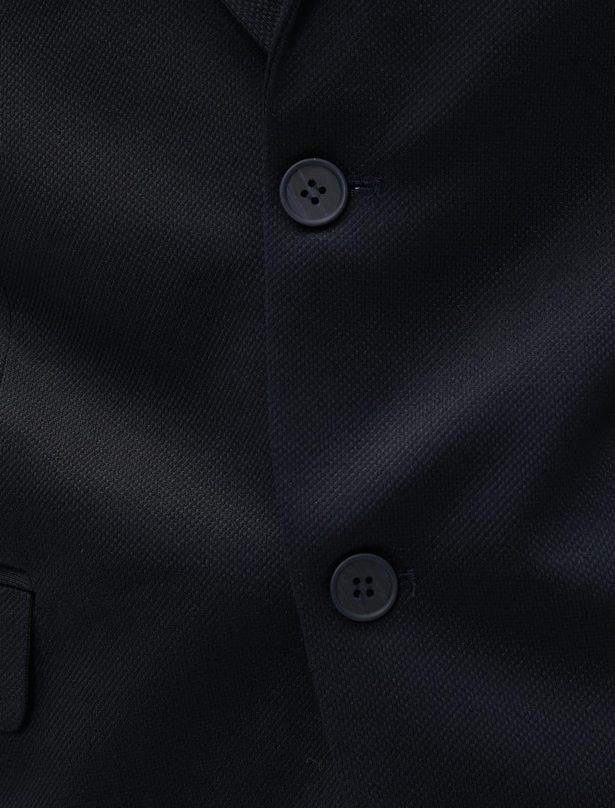   Basic Blazer Ceket Broş Detaylı Düğmeli Cepli Dar Kesim