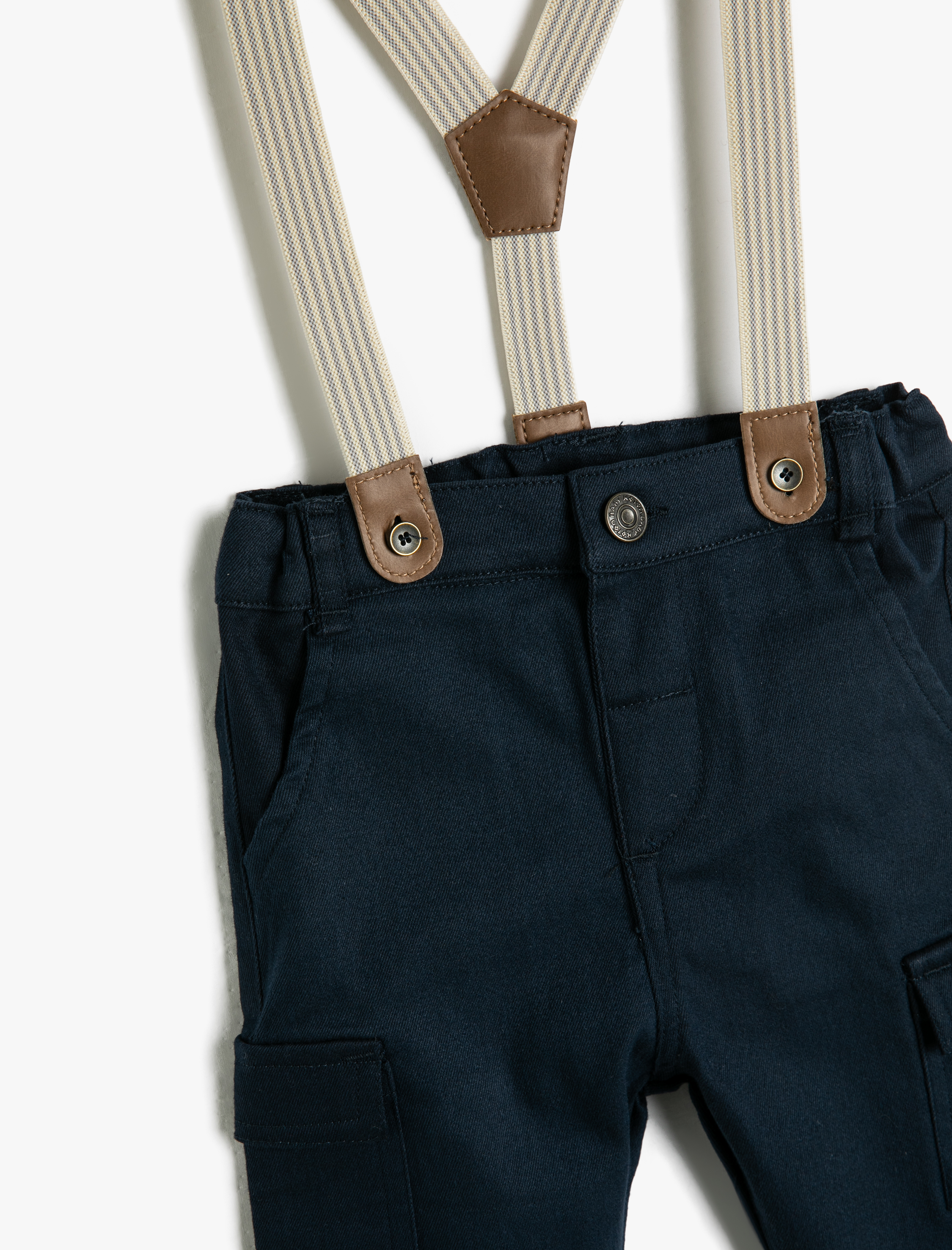 Koton Slim Fit Kargo Pantolon Askılı Beli Ayarlanabilir Lastikli. 3