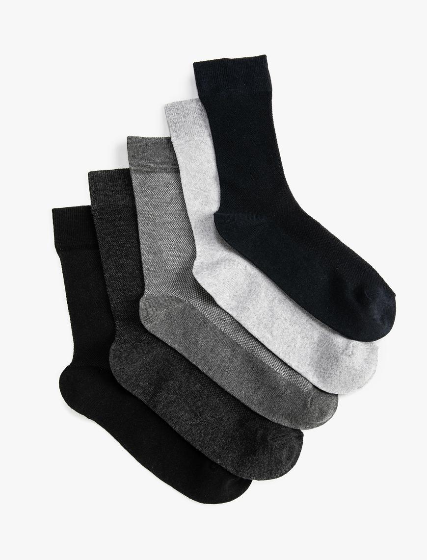  Erkek Basic 5'li Soket Çorap Seti Çok Renkli