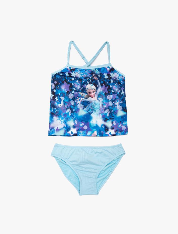 Kız Çocuk Bikini Takımı Elsa Baskılı Lisanslı 2'li