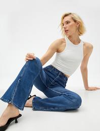 İspanyol Paça Kot Pantolon Dar Kesim - Victoria Jeans