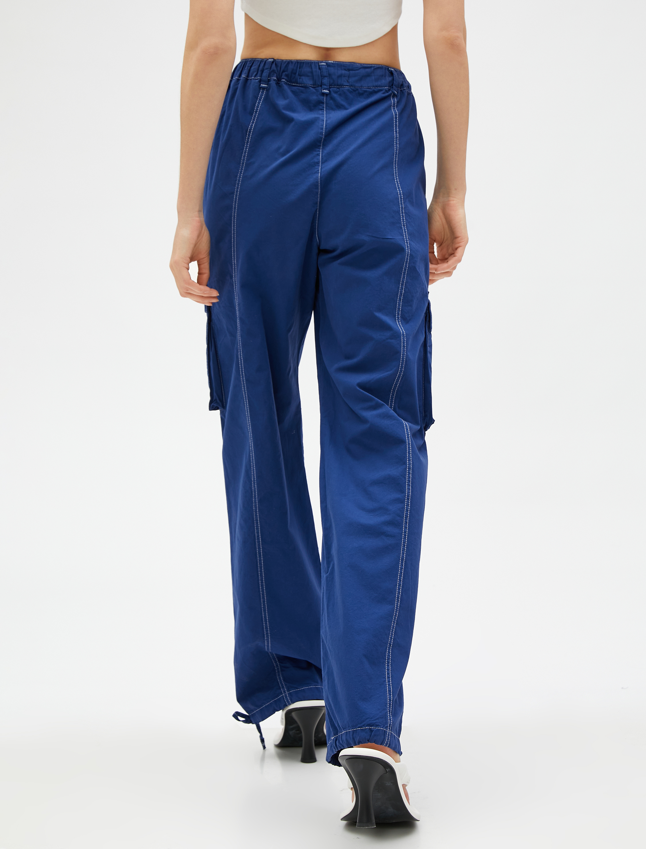   Paraşüt Pantolon Beli Bağcıklı Pamuklu Cep Detaylı