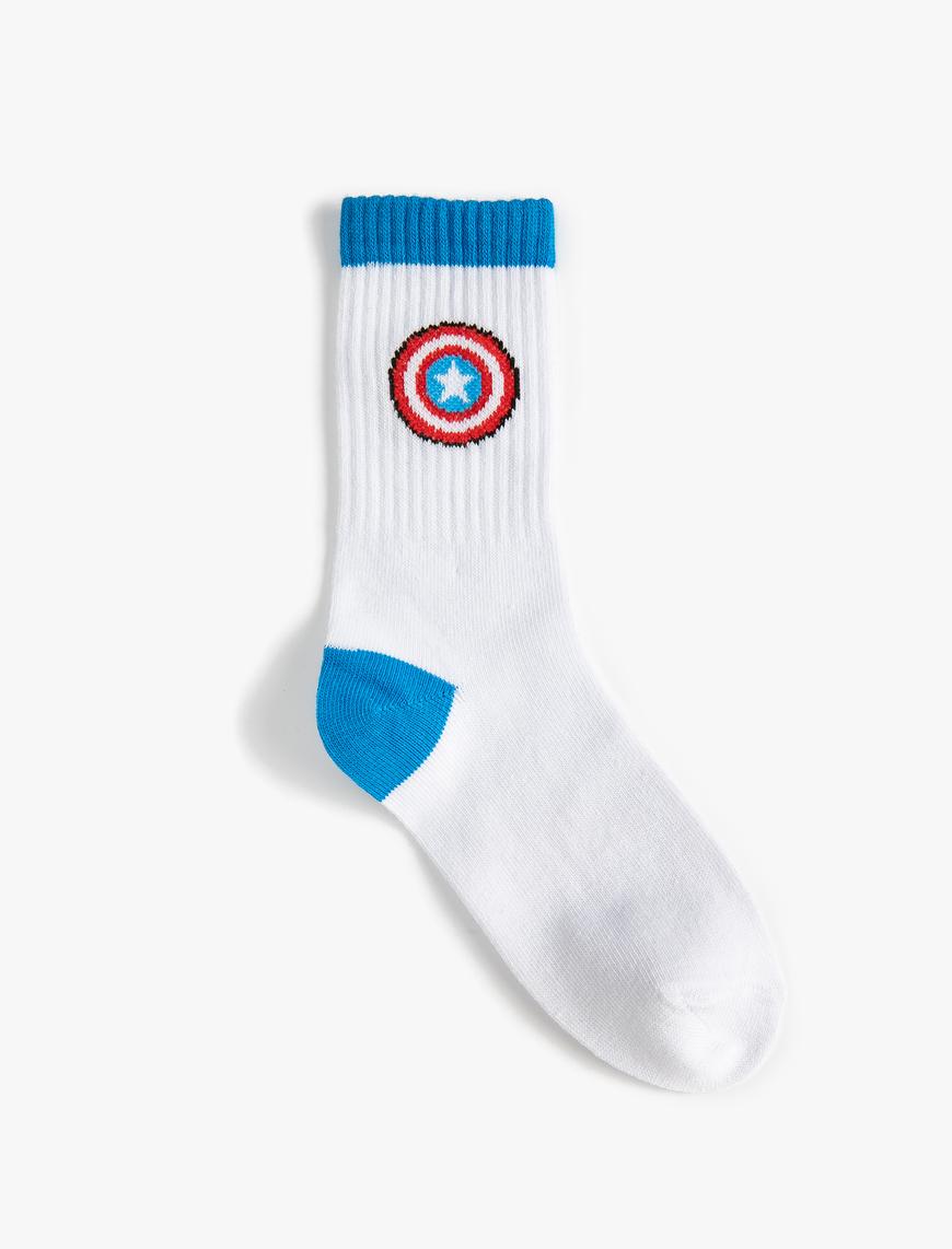  Erkek Çocuk Kaptan Amerika Çorap Lisanslı