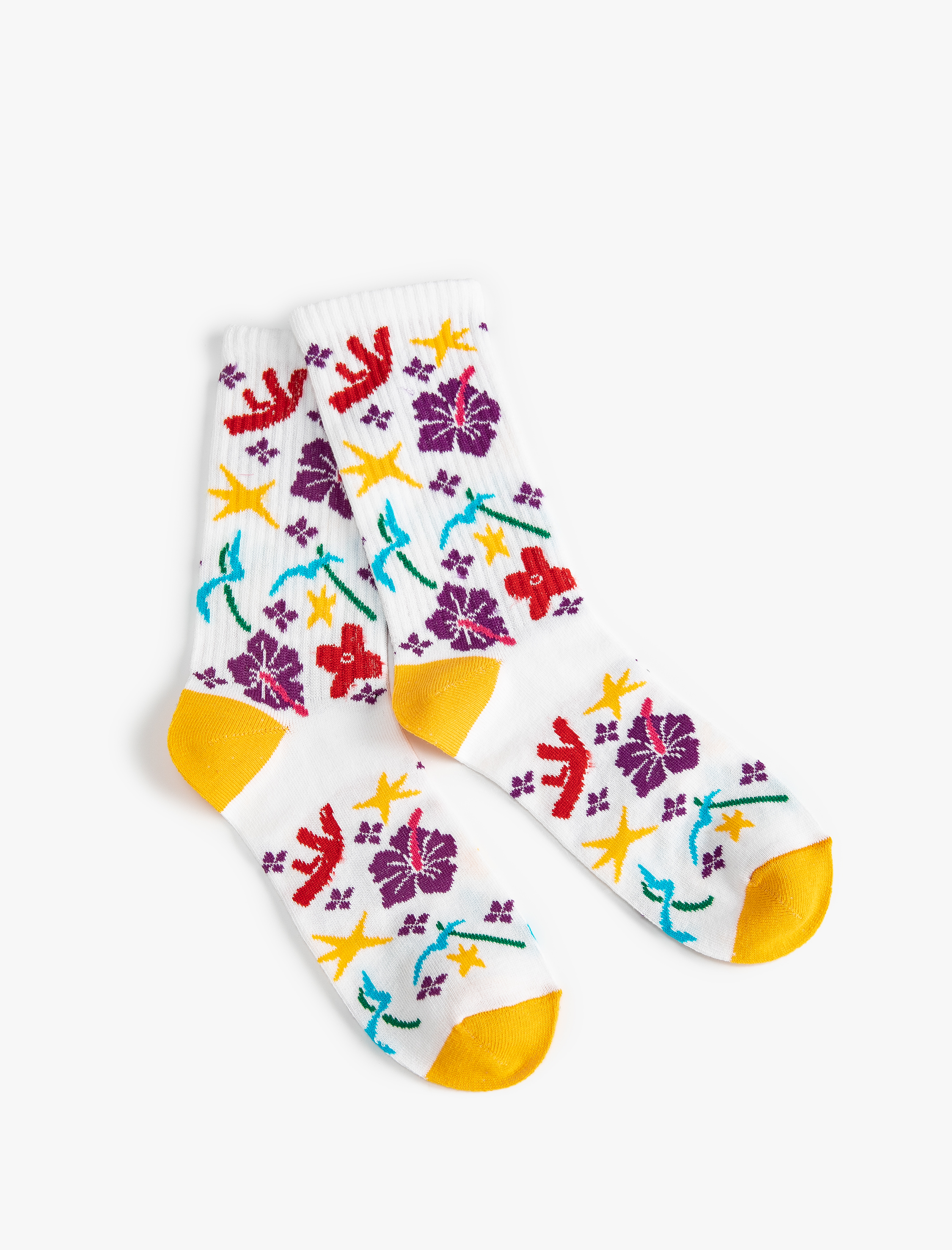 Koton Çiçekli Soket Çorap İşleme Detaylı. 1
