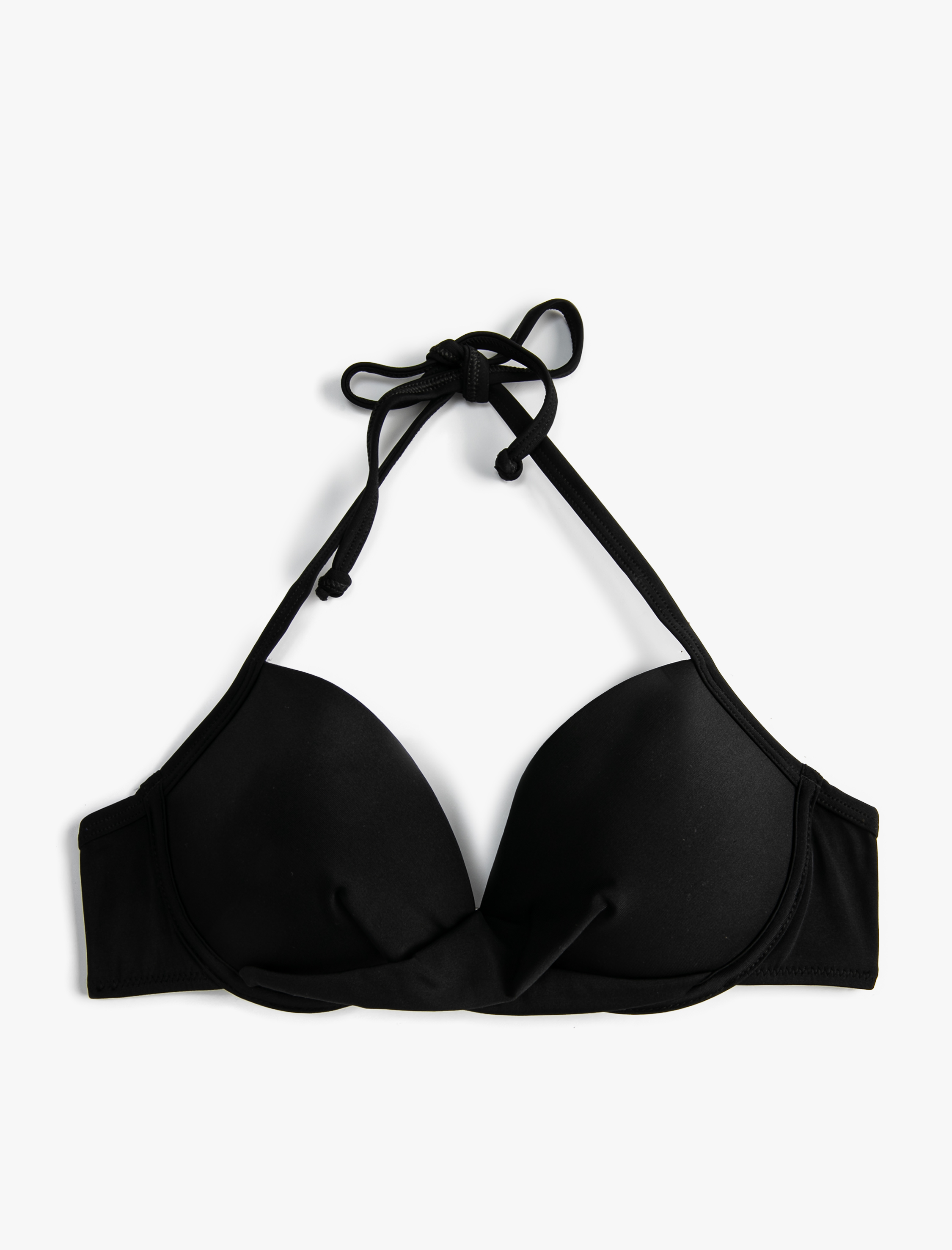   Push Up Bikini Üstü Boyundan Bağlamalı Dolgulu Drapeli