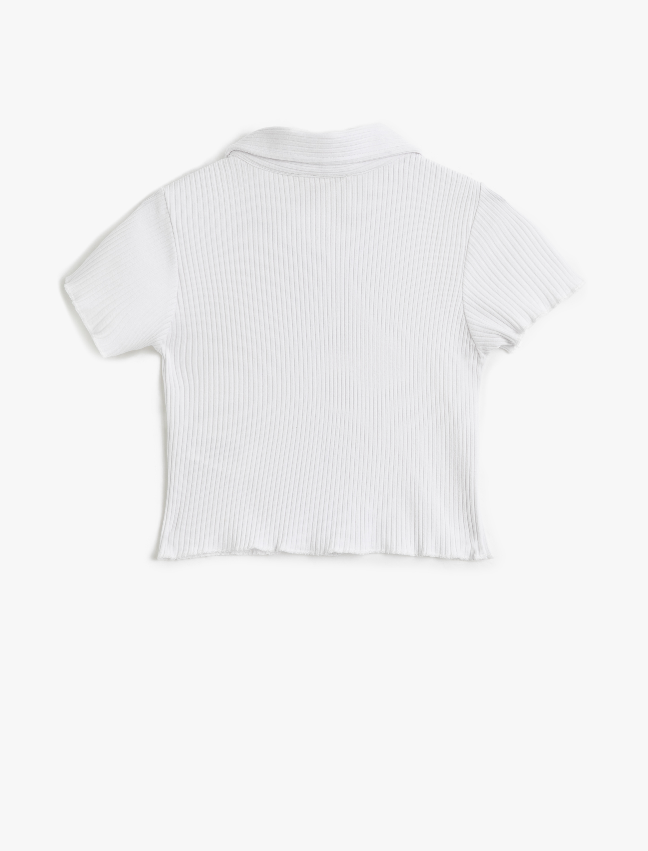  Kız Çocuk Polo Yaka Tişört Kısa Kollu Çıtçıt Düğmeli Pamuklu Ribanalı