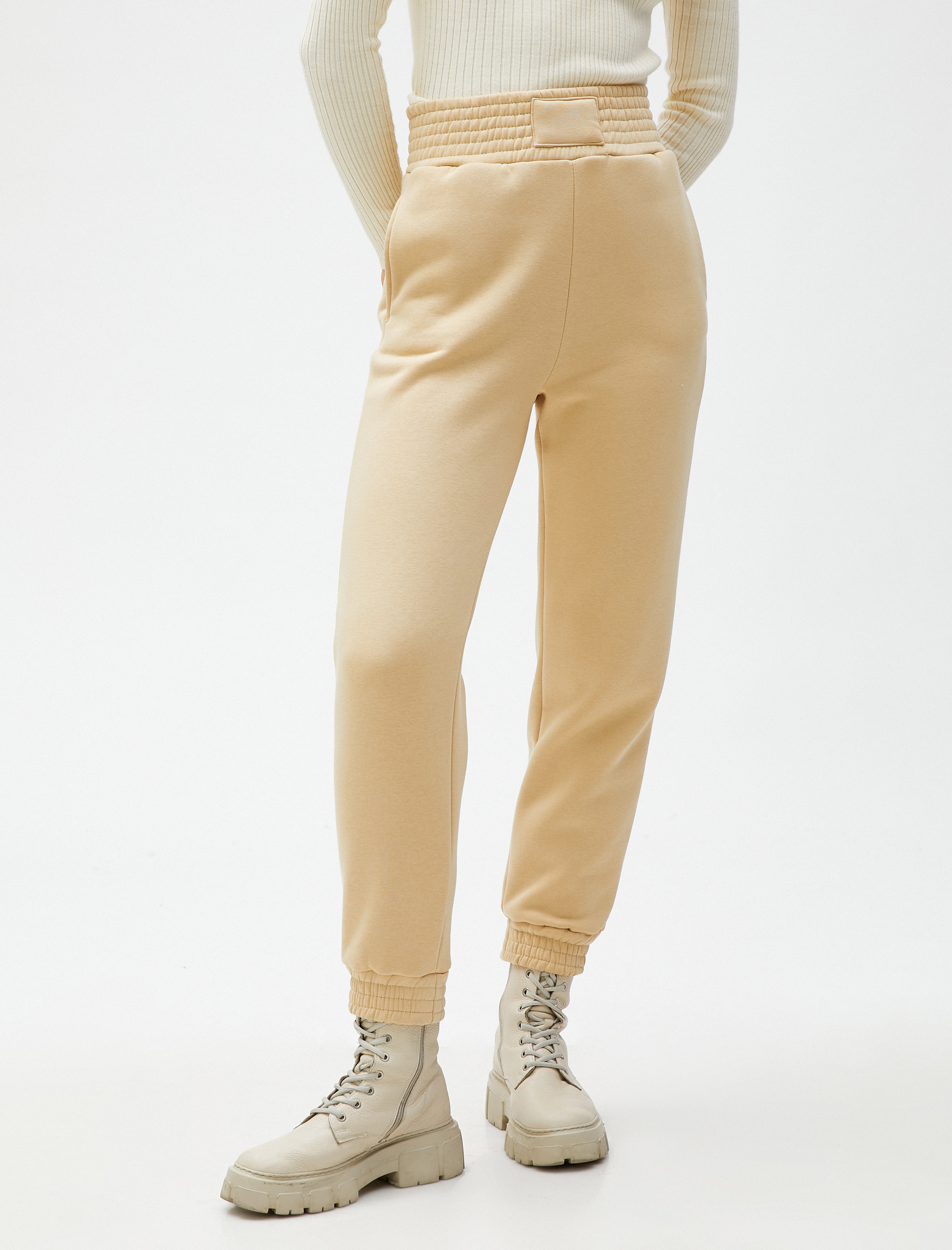 Jogger Eşofman Altı Beli Lastikli Cepli İçi Polarlı