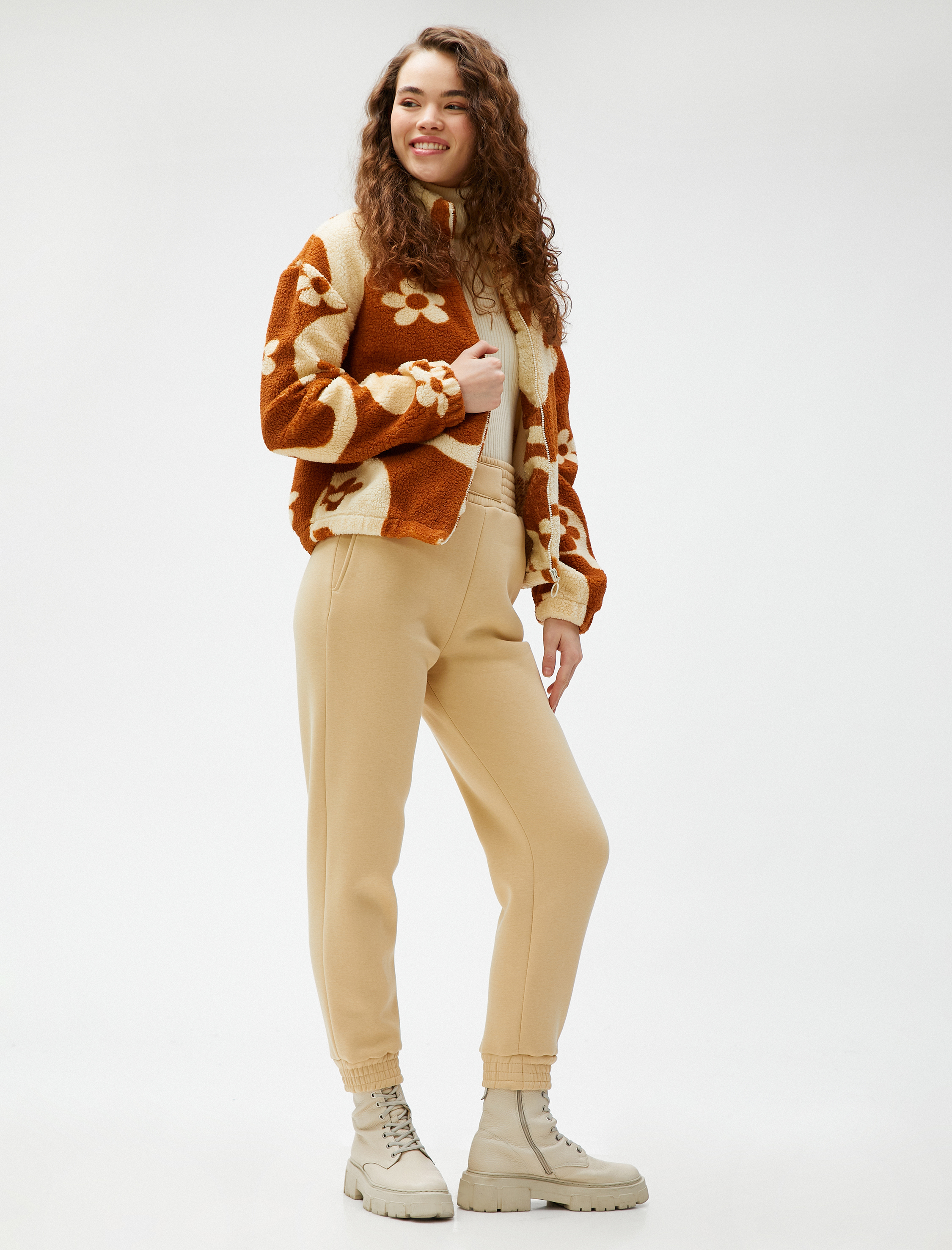 Jogger Eşofman Altı Beli Lastikli Cepli İçi Polarlı