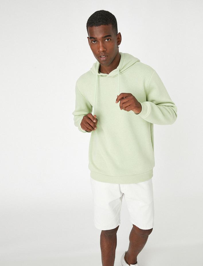  Basic Kapşonlu Sweatshirt