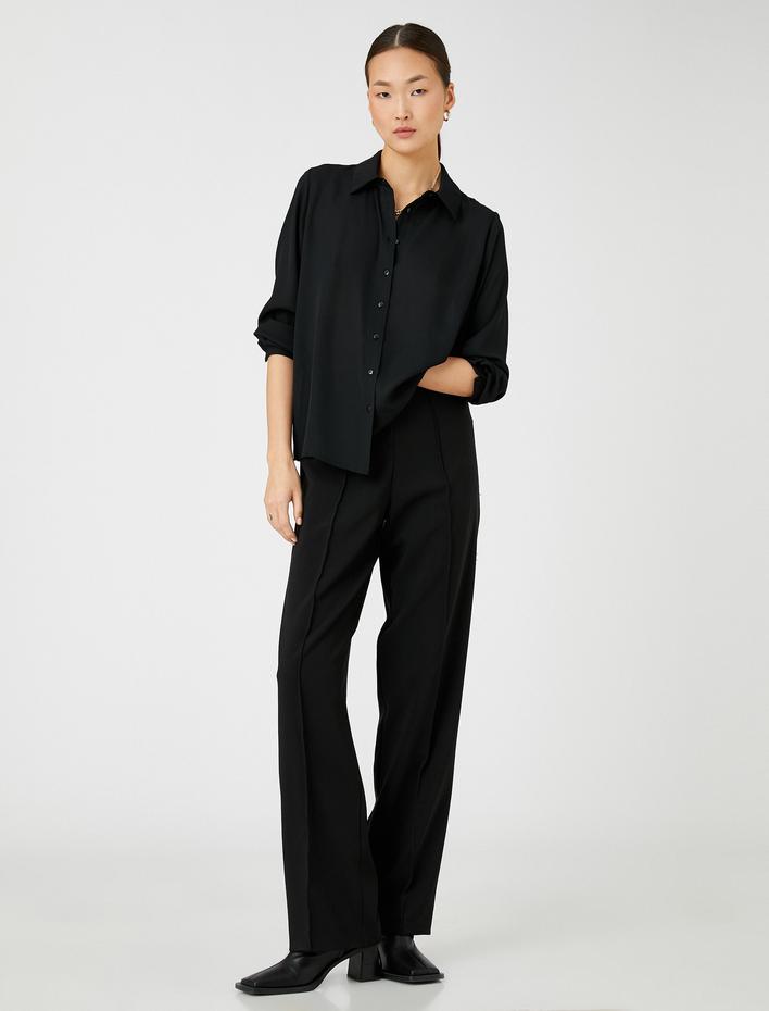  Basic Gömlek Uzun Kollu Düğmeli