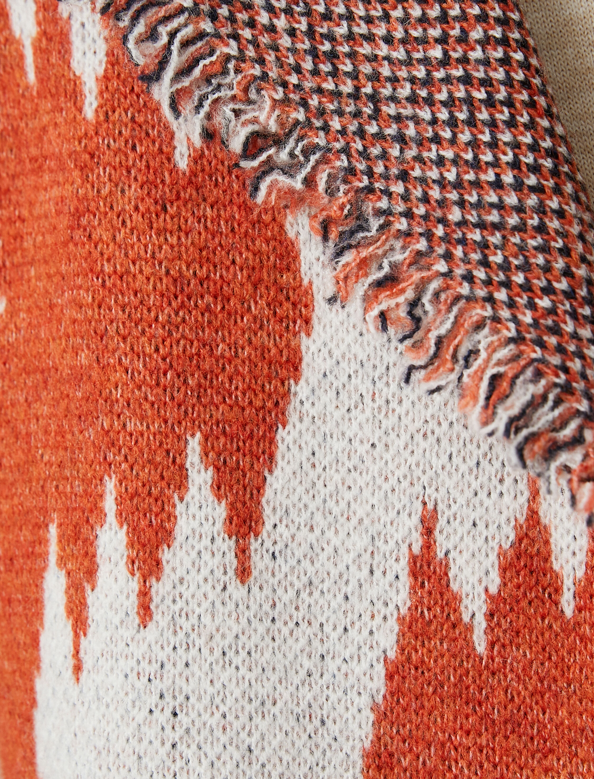   Etnik Desenli Panço Püskül Detaylı Rahat Kesim