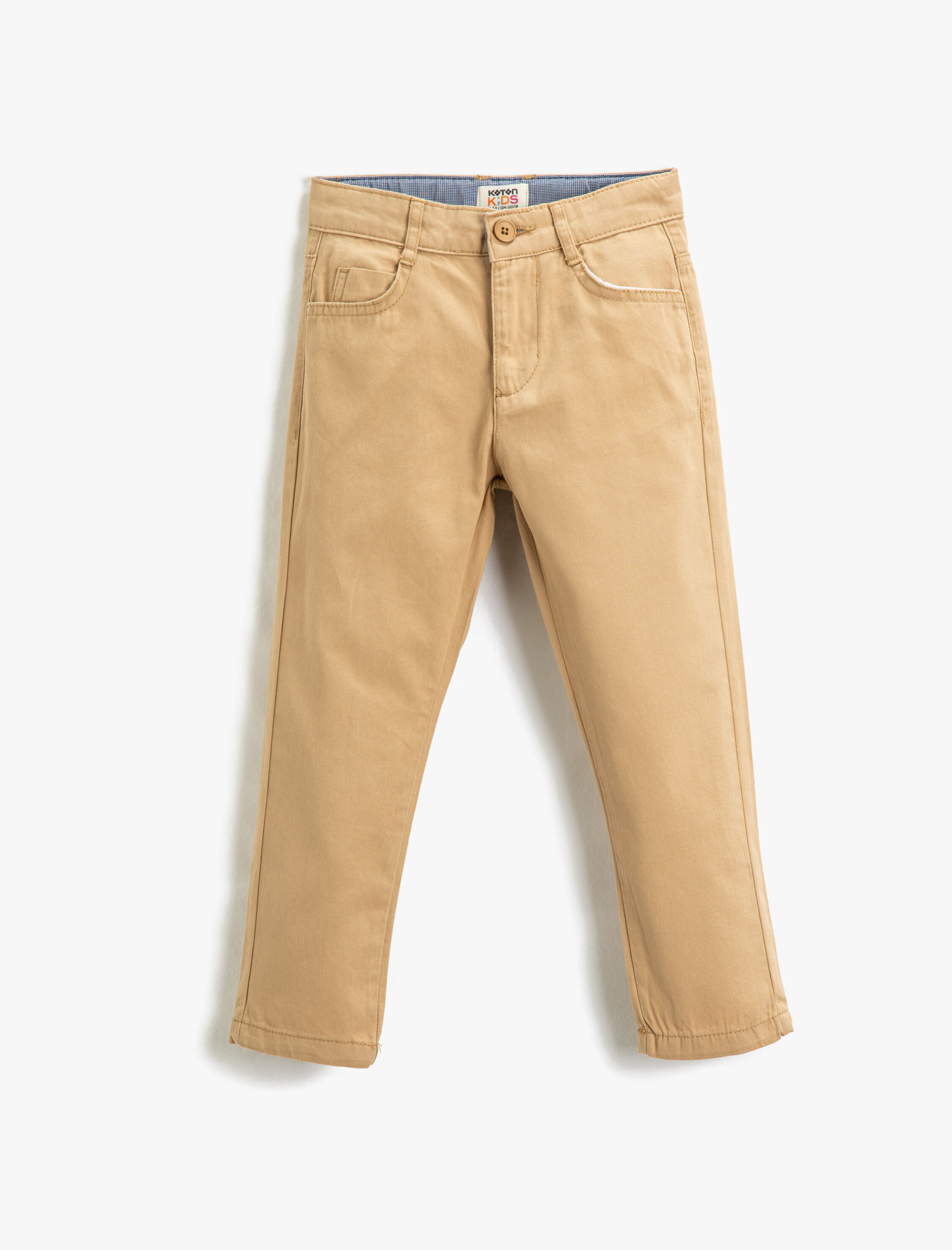Koton Chino Pantolon Cepli Slim Fit Pamuklu Beli Ayarlanabilir Lastikli. 1