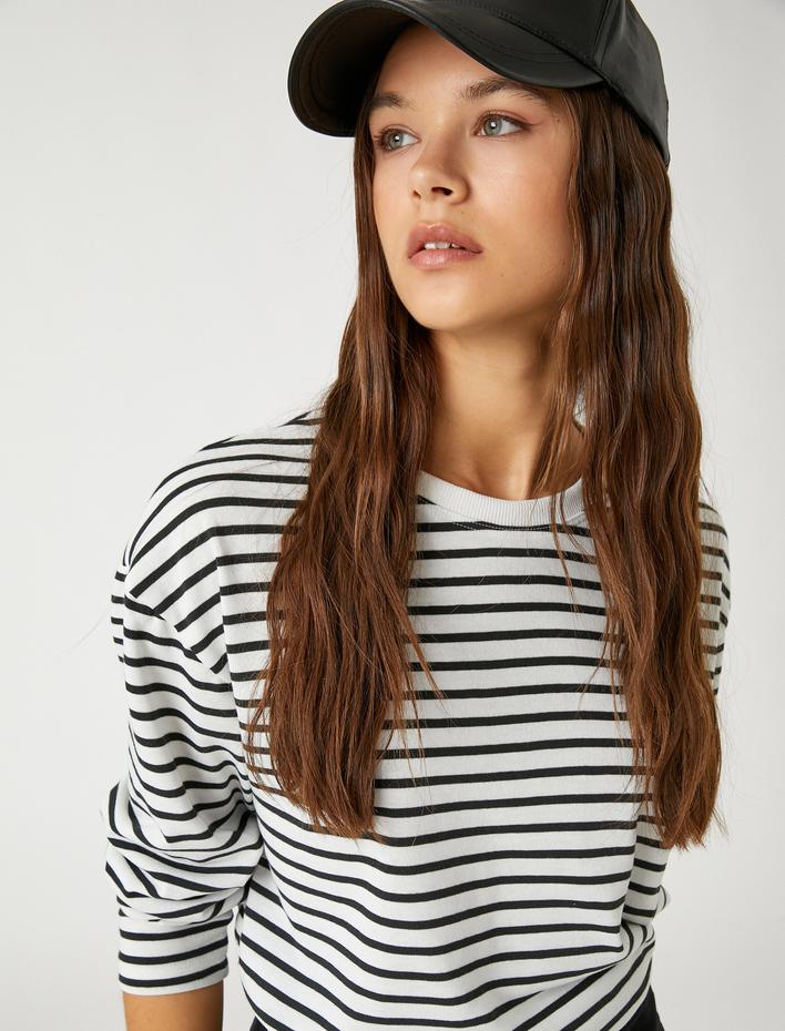  Uzun Kollu Tişört Bisiklet Yaka Basic