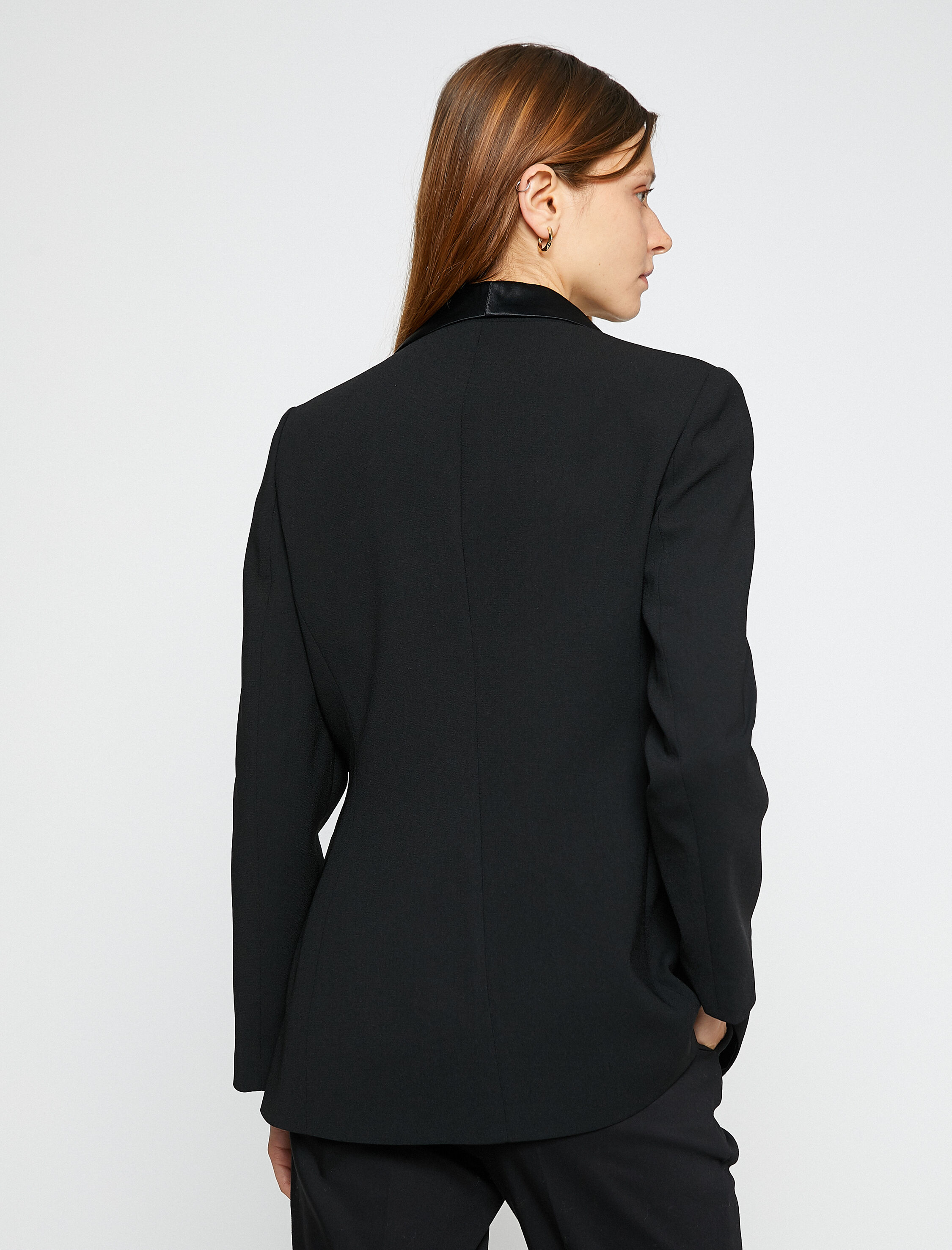   Kruvaze Blazer Ceket Saten Detaylı