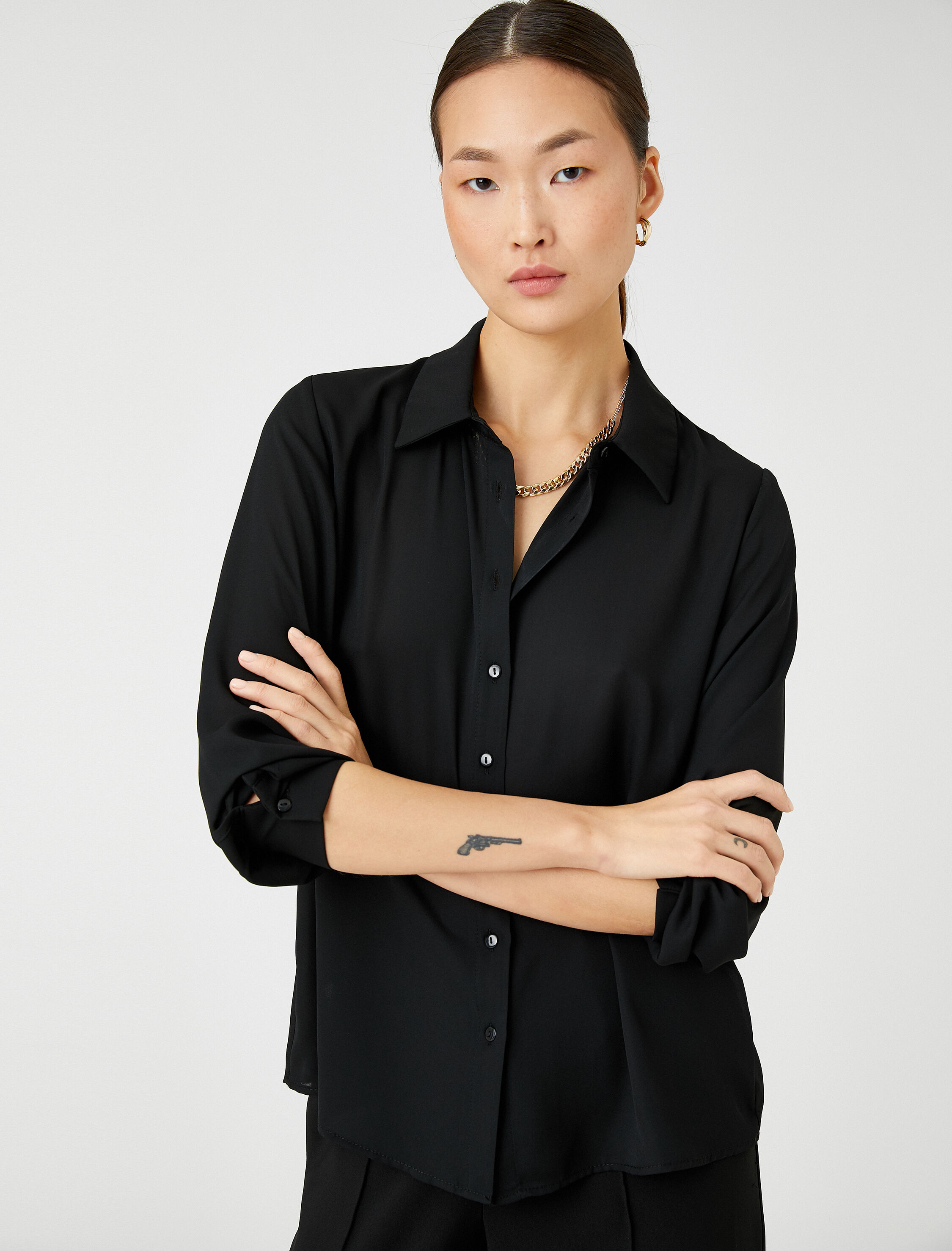   Basic Gömlek Uzun Kollu Düğmeli