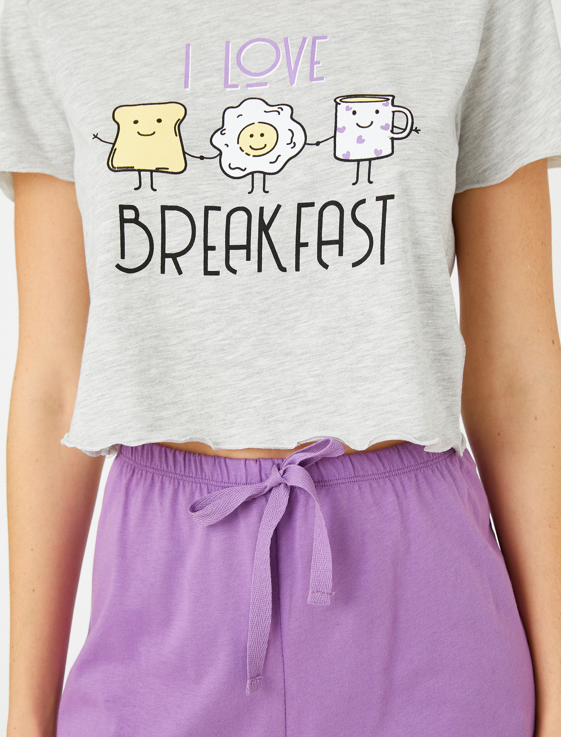   Şortlu Pijama Takımı Kısa Kollu Baskılı