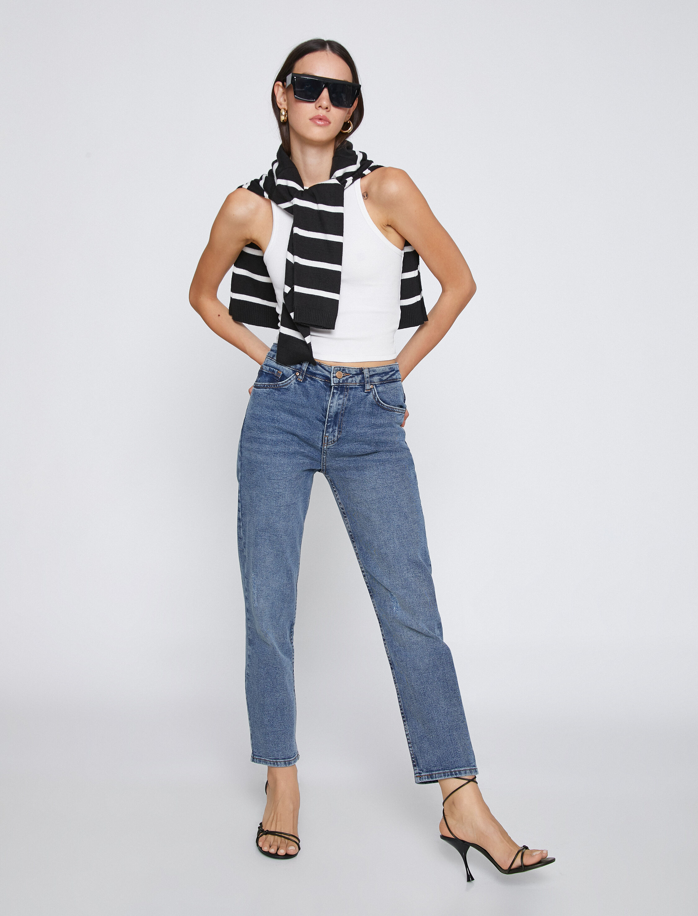   Düz Paça Kot Pantolon Yüksek Bel - Eve Slim Jean