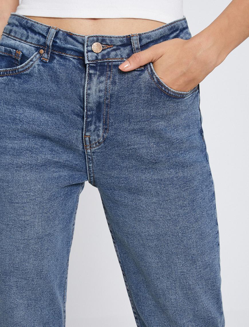   Düz Paça Kot Pantolon Yüksek Bel - Eve Slim Jean