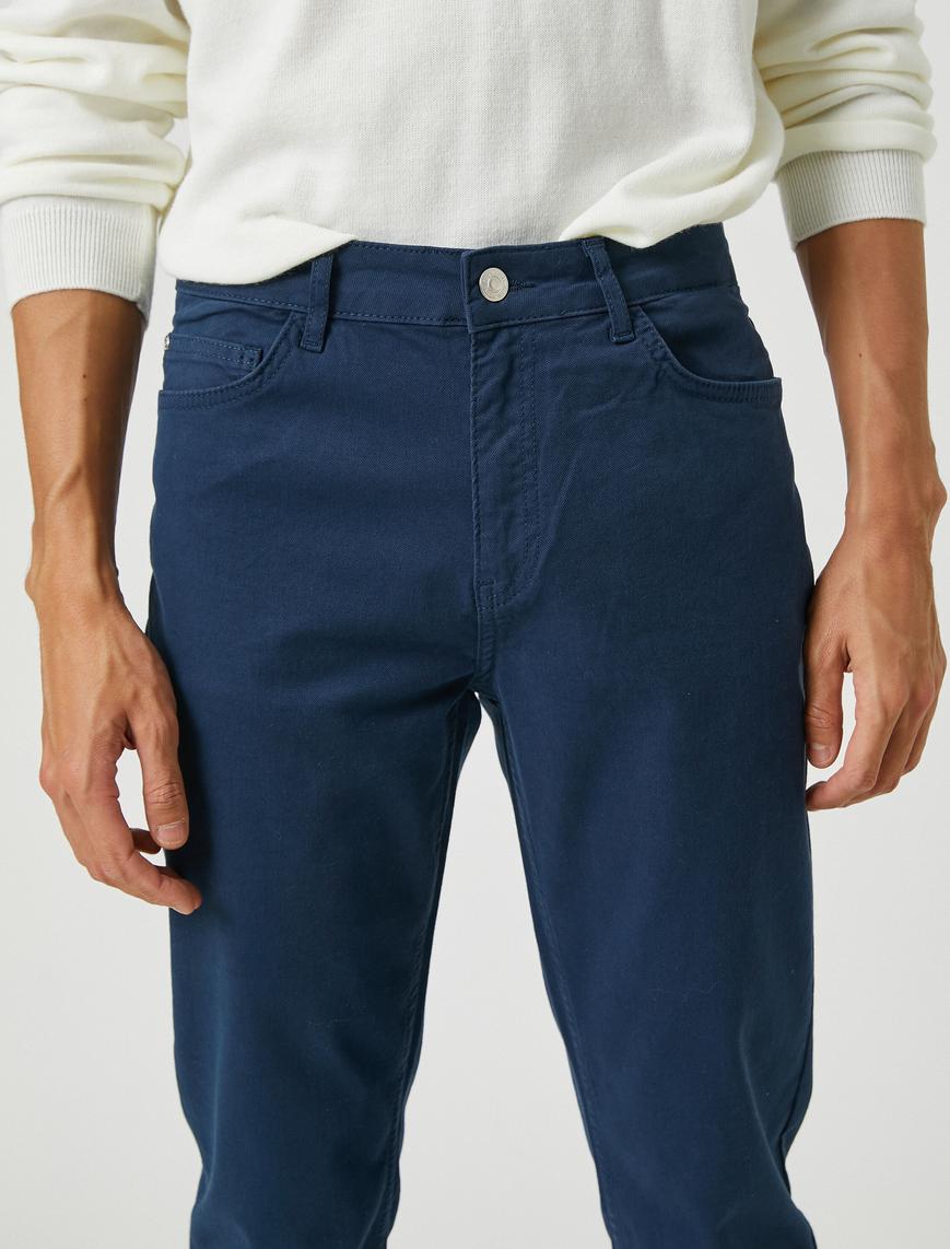   Basic Gabardin Pantolon Düğmeli Cep Detaylı