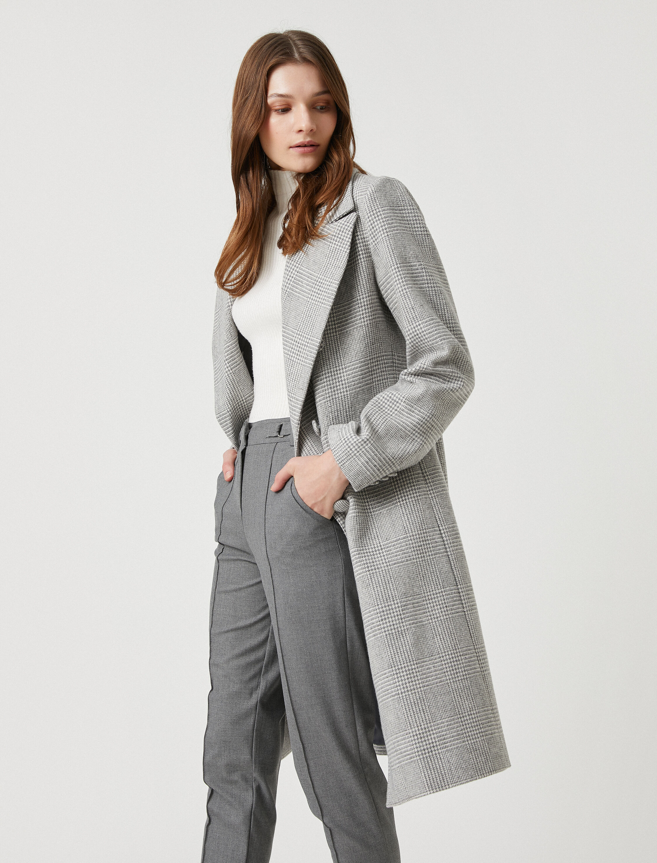   Midi Boy Kruvaze Kaban Düğmeli Cep Kapaklı