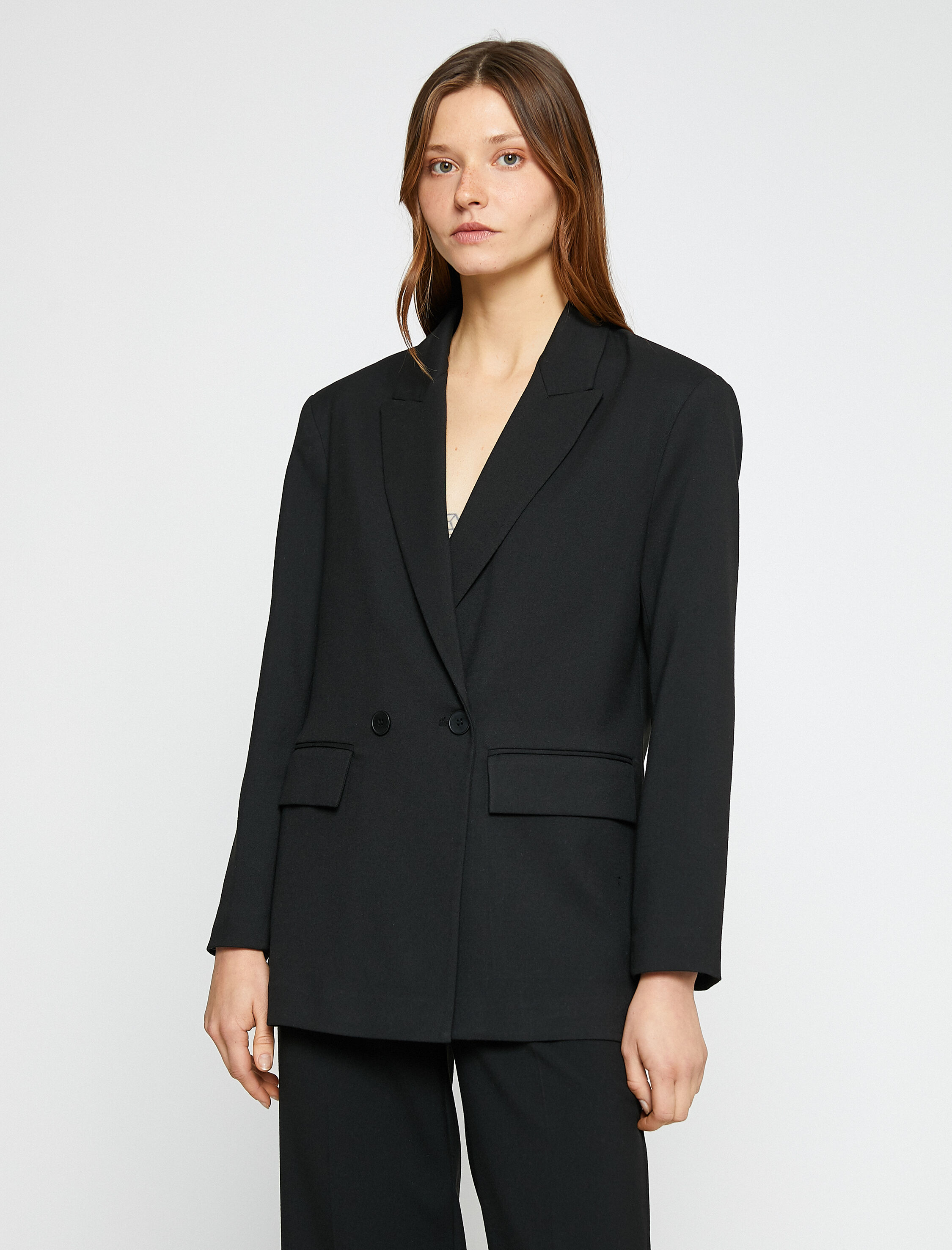 Oversize Kruvaze Ceket Çift Düğmeli
