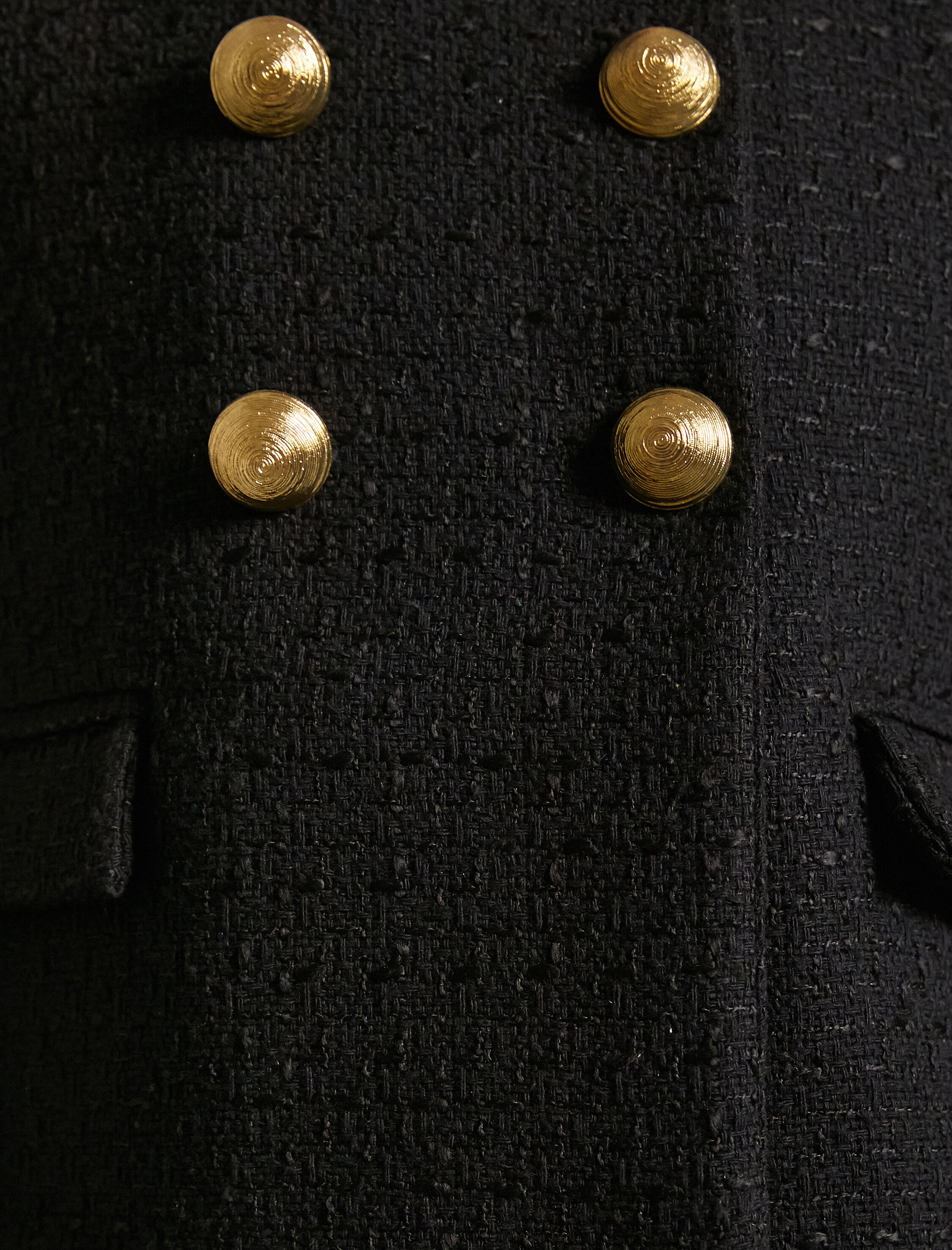   Crop Tüvit Ceket Yuvarlak Yaka