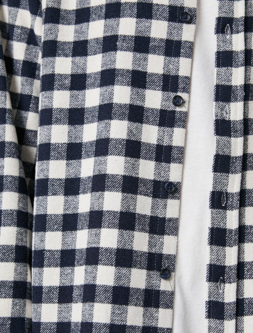  Oduncu Gömleği Cep Detaylı Klasik Yaka Uzun Kollu