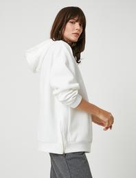 Koton X Şahika Ercümen - Kapüşonlu Sweatshirt Cepli Yanları Fermuar Detaylı