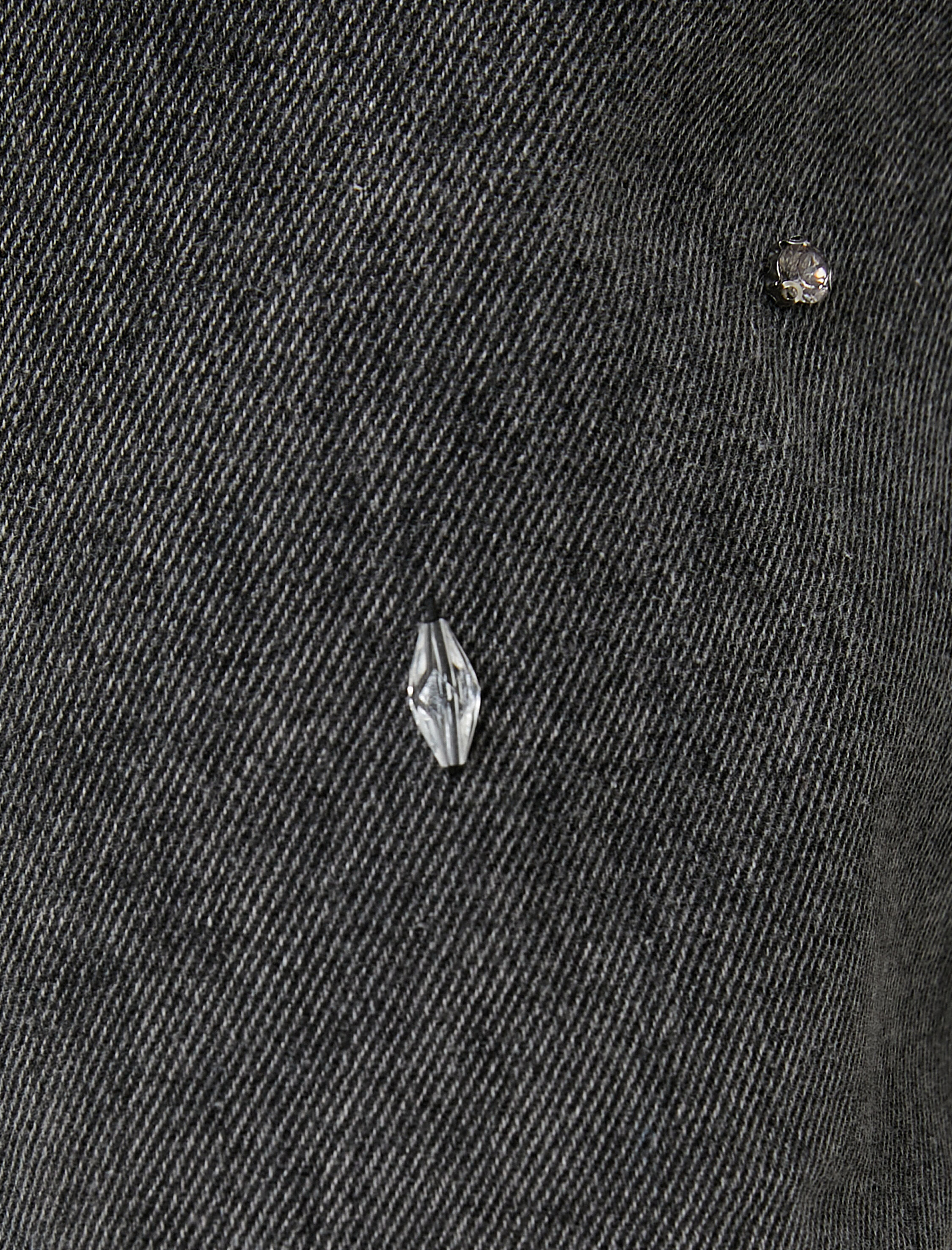   Düz Paça Kot Pantolon Parlak Taşlı- Nora Jean