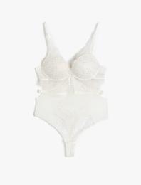Bridal Bodysuit Dantelli Balenli Kaplı