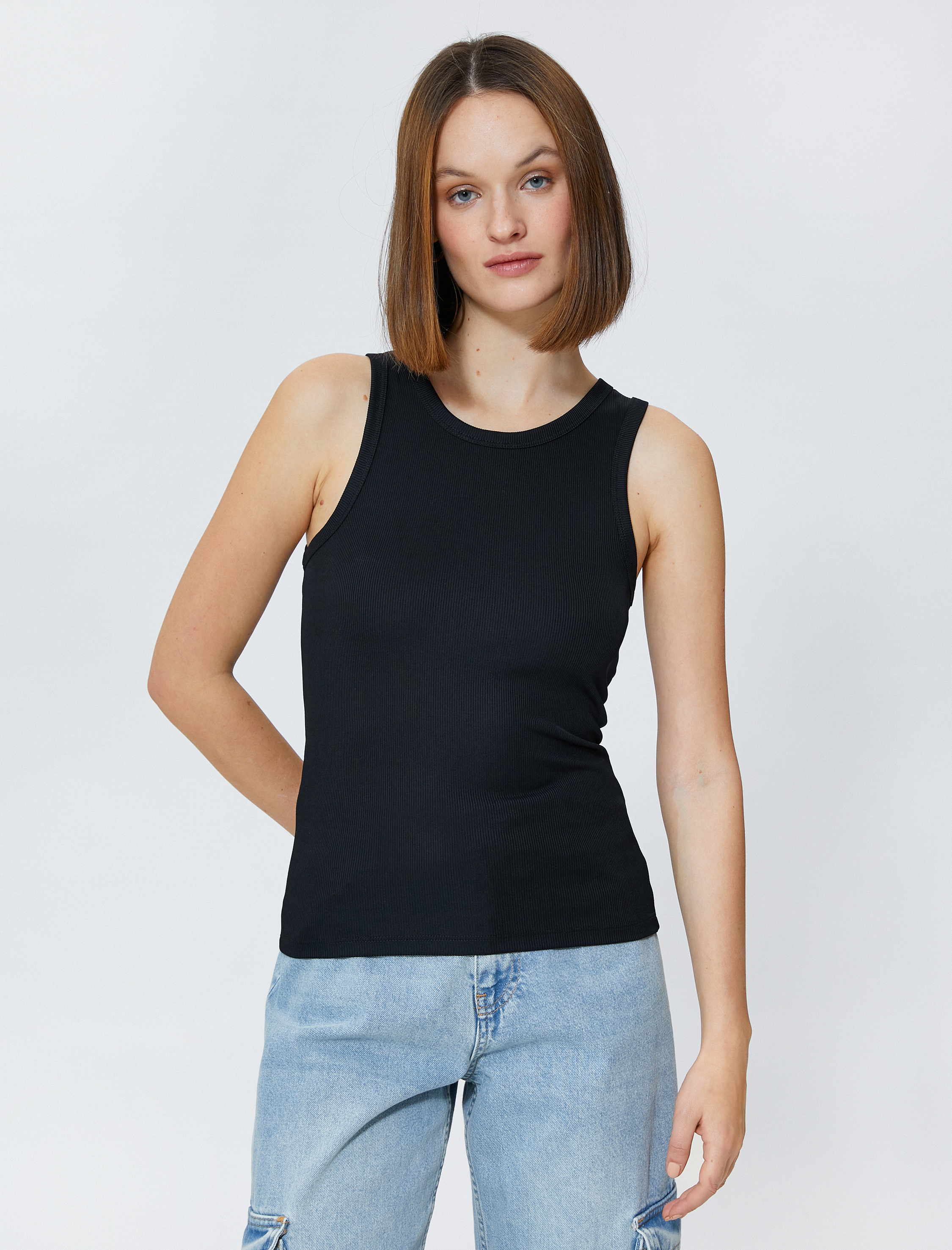   Basic Atlet Ribanalı Halter Yaka