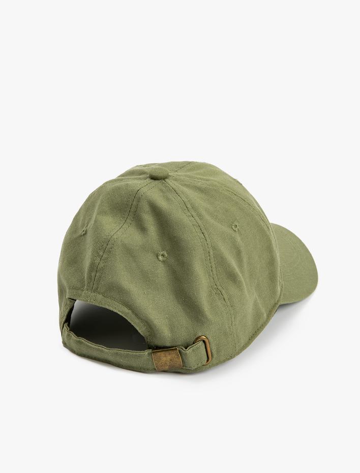 Erkek Kep Şapka Etiket Baskılı Slogan İşlemeli