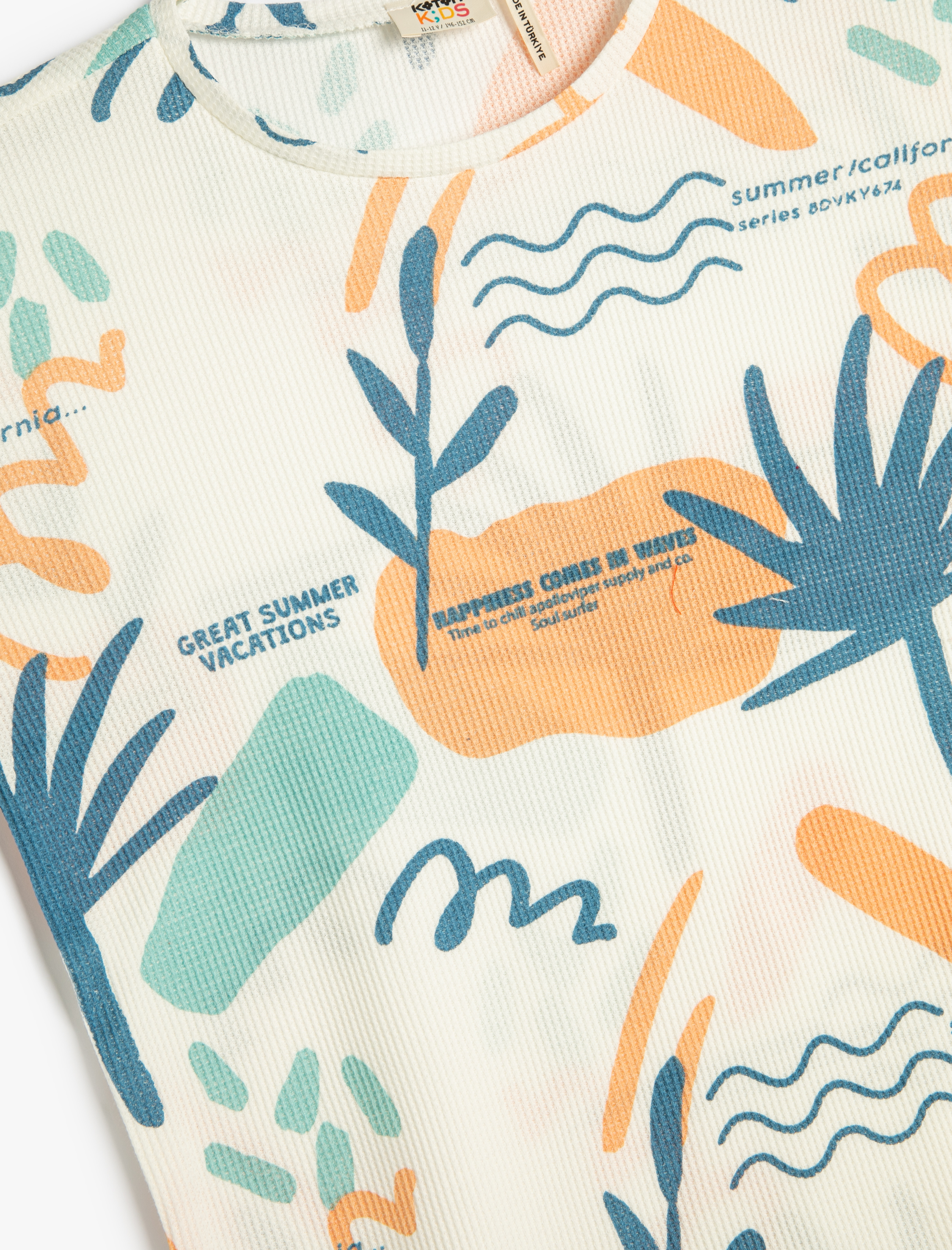  Erkek Çocuk Tişört Kısa Kollu Bisiklet Yaka Baskılı Pamuklu