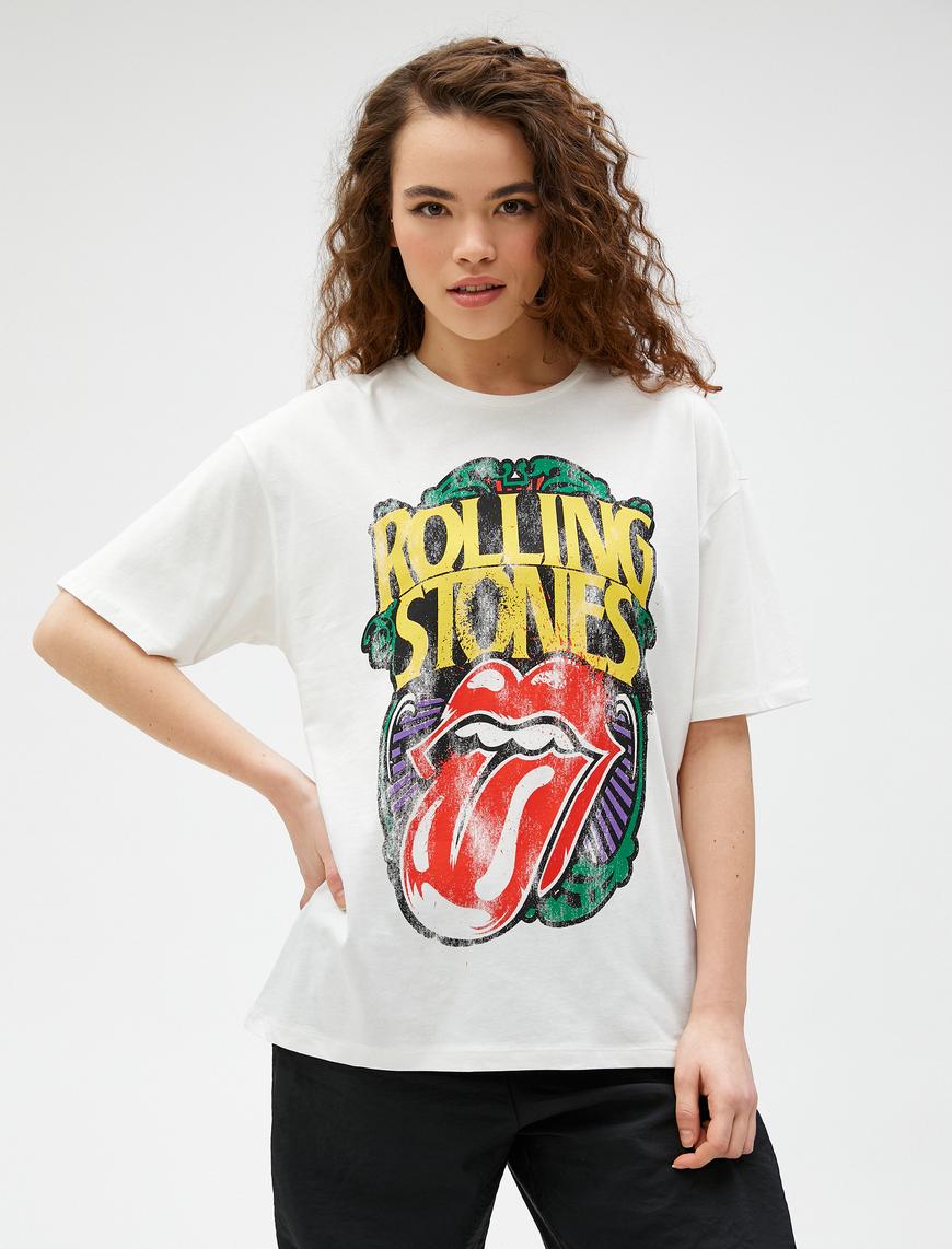   Rolling Stones Tişört Baskılı Lisanslı Kısa Kollu