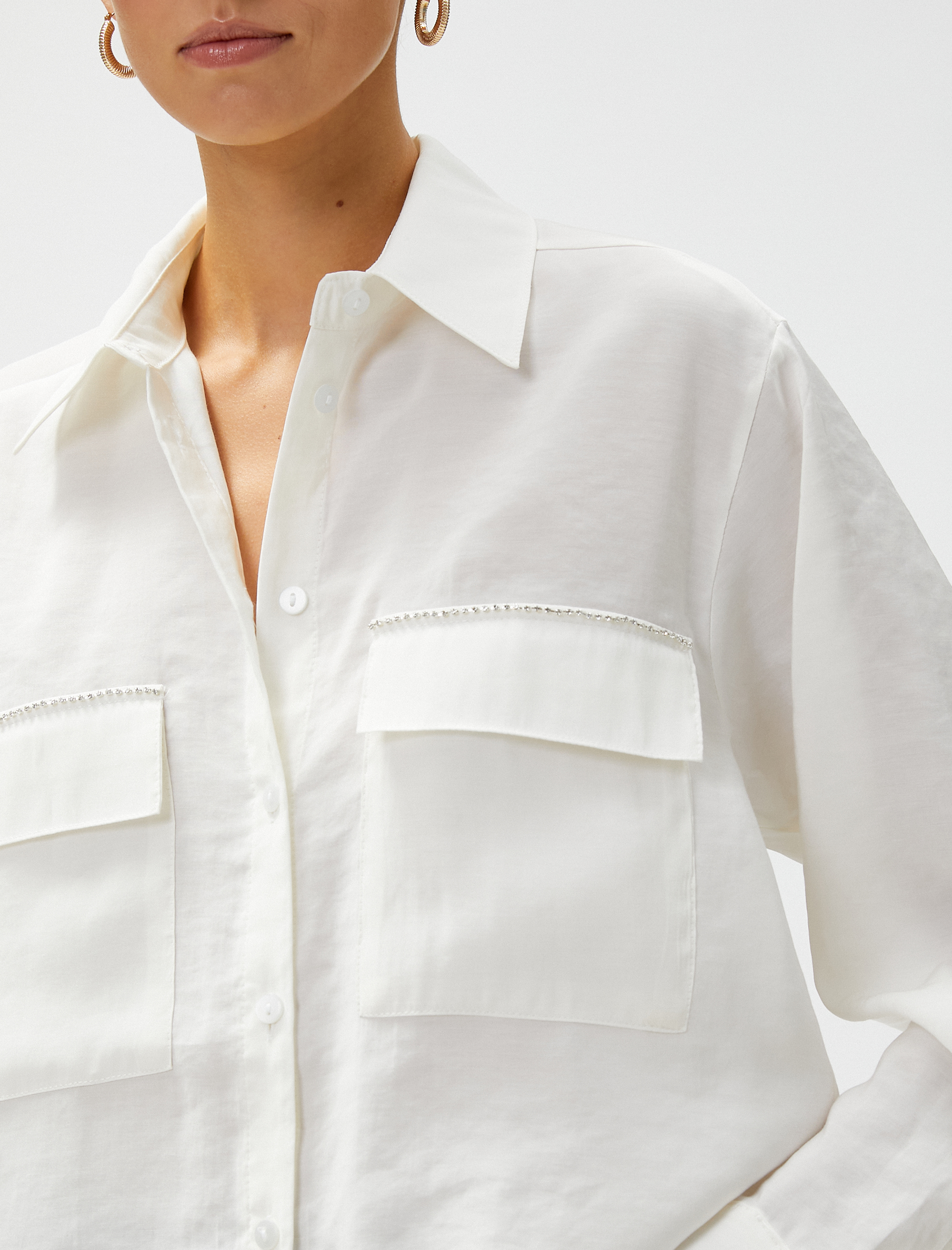 Koton Cepli Taş Detaylı Gömlek Modal Karışımlı. 5