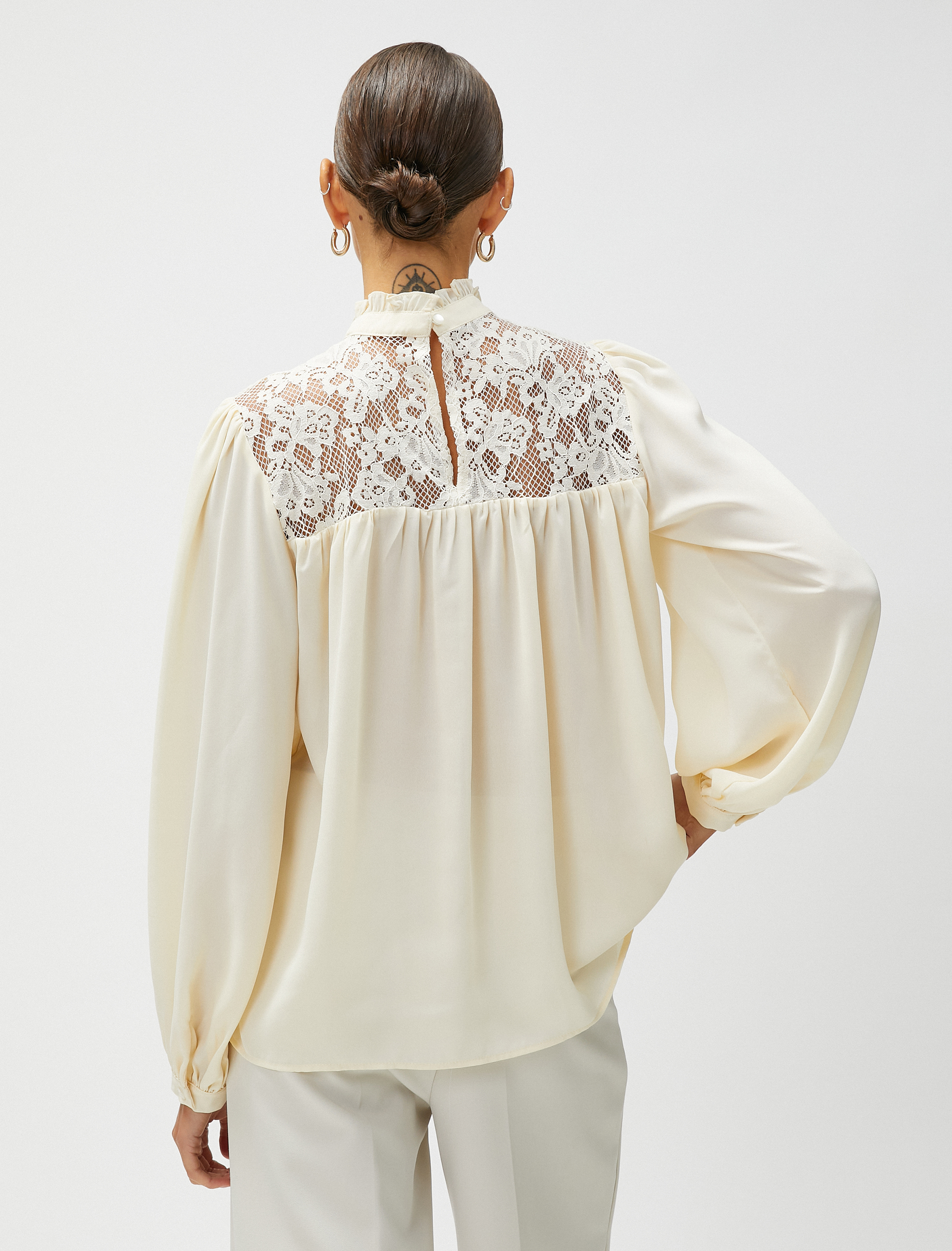   Dantelli Bohem Bluz Dik Yaka