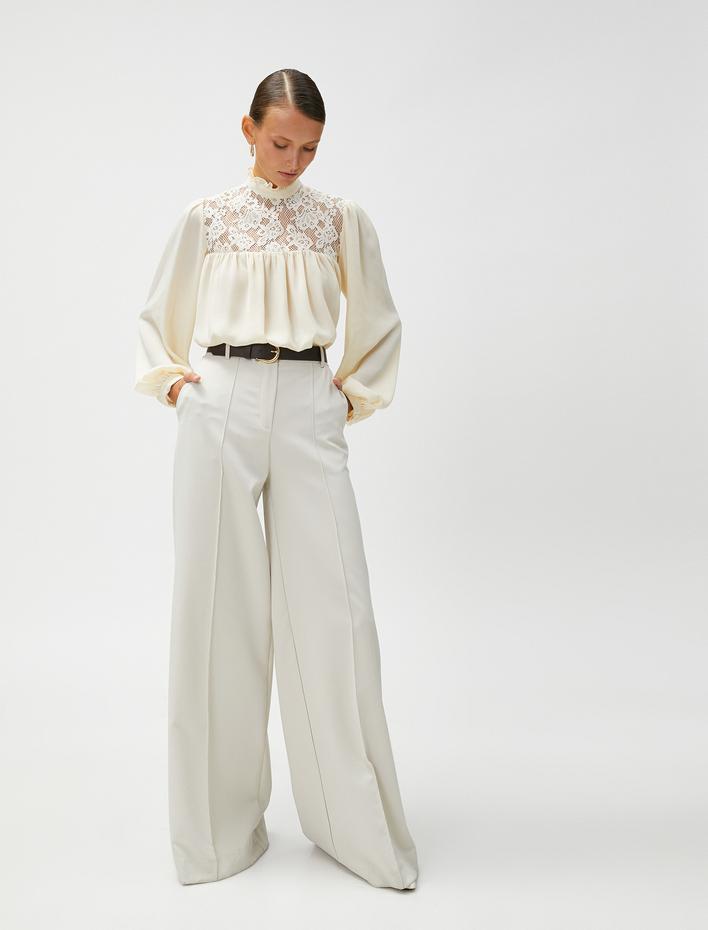  Dantelli Bohem Bluz Dik Yaka